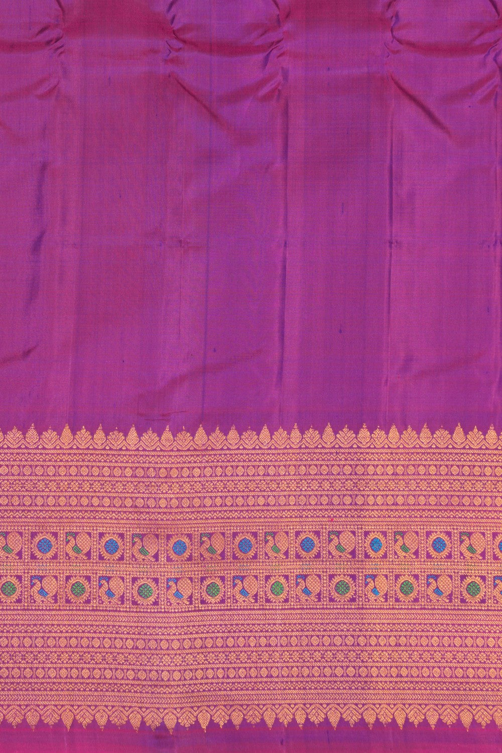 Kalanjali Gadwal Pavada Indigo Blue Unstitched Set - view 3