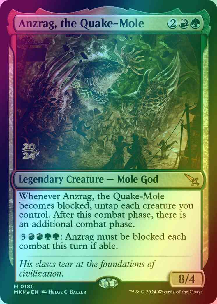 Anzrag the quake-mole – Magic Anzrag, the Quake-Mole [186s] [Prerelease] [Murders at Karlov Manor: Promos] [Foil]