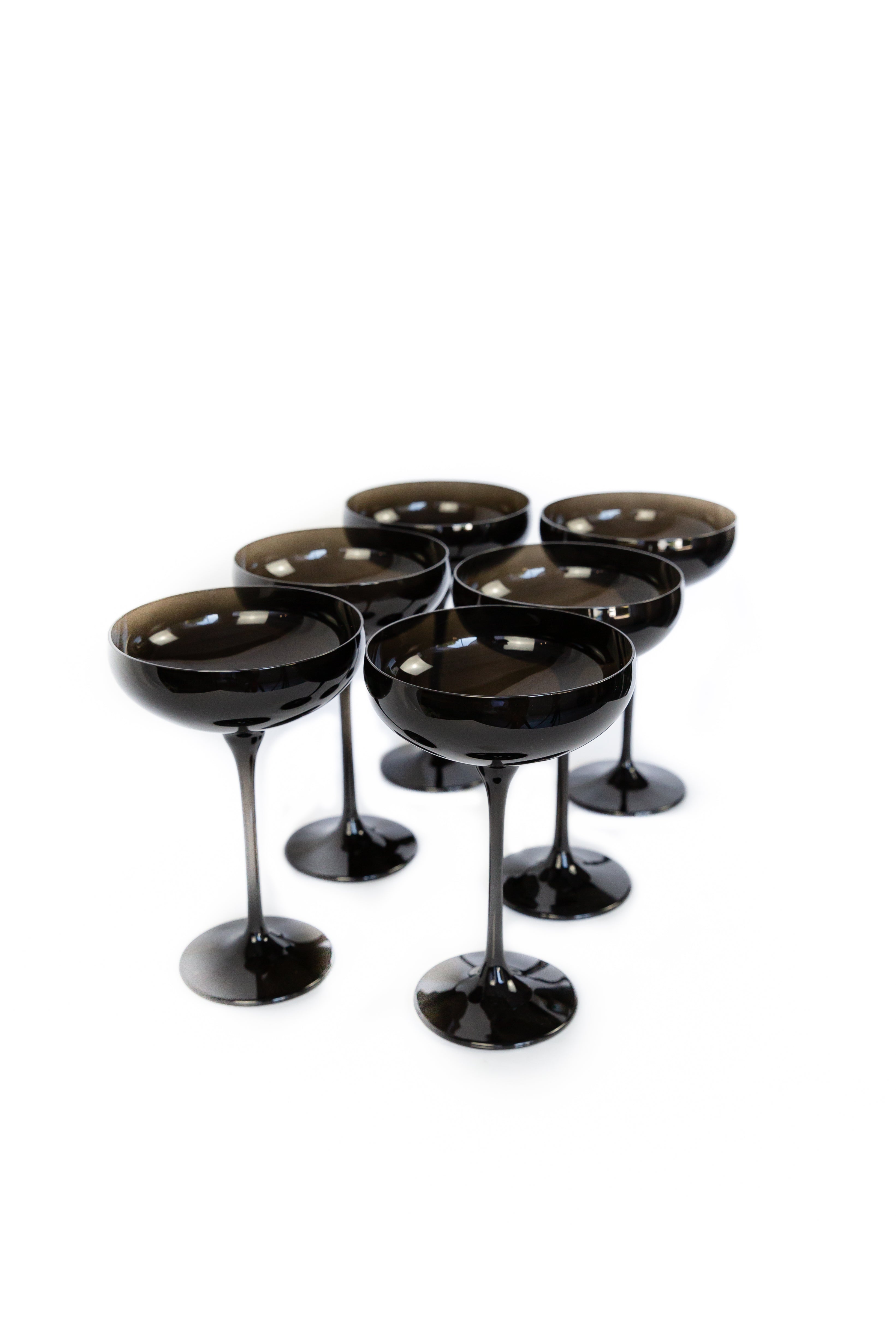 Estelle Colored Glass Estelle Colored Champagne Coupe Stemware - Set of 6 {Black Onyx} - view 5