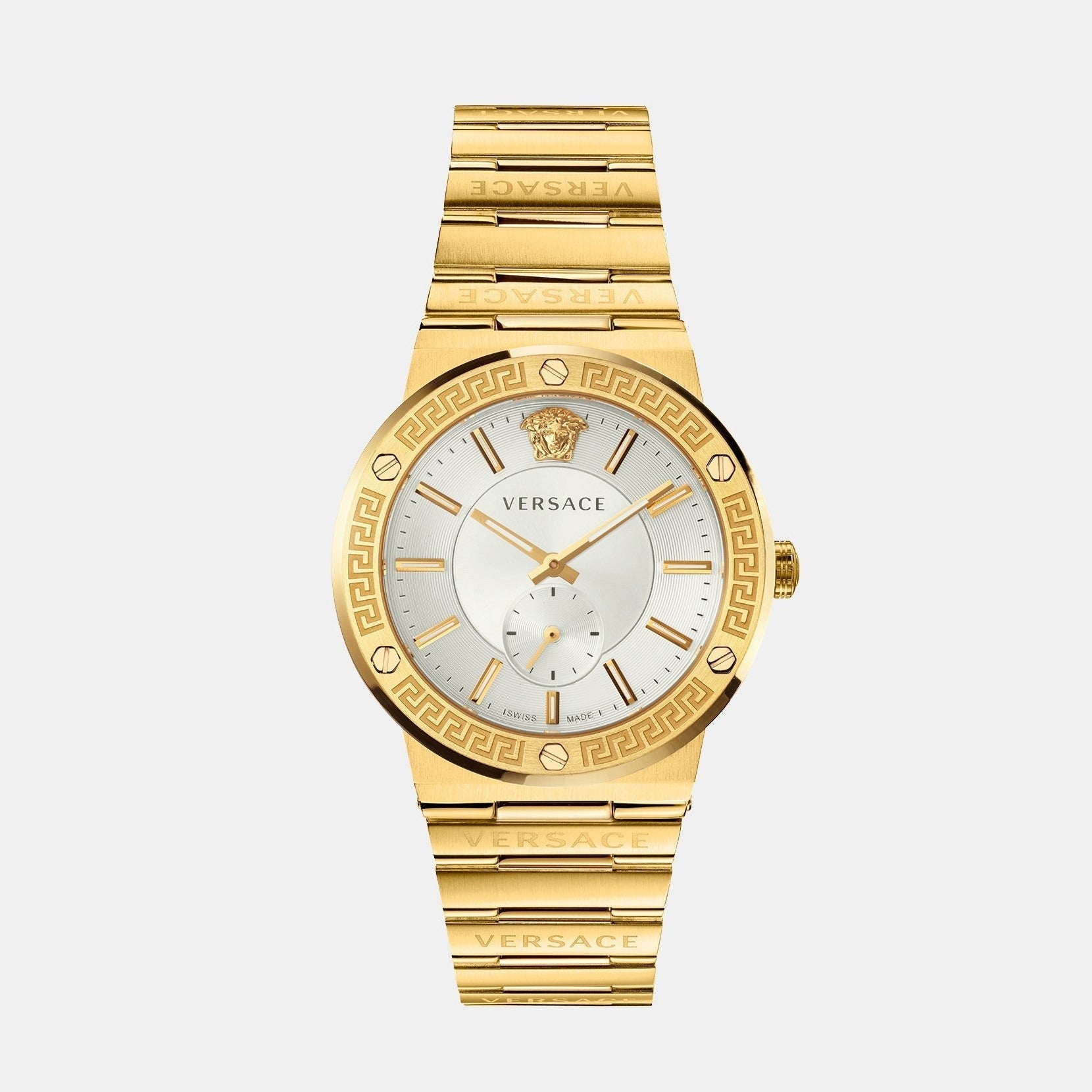 Versace Greca Men Quartz Silver Dial Analog Stainless Steel Watch VEVI00520