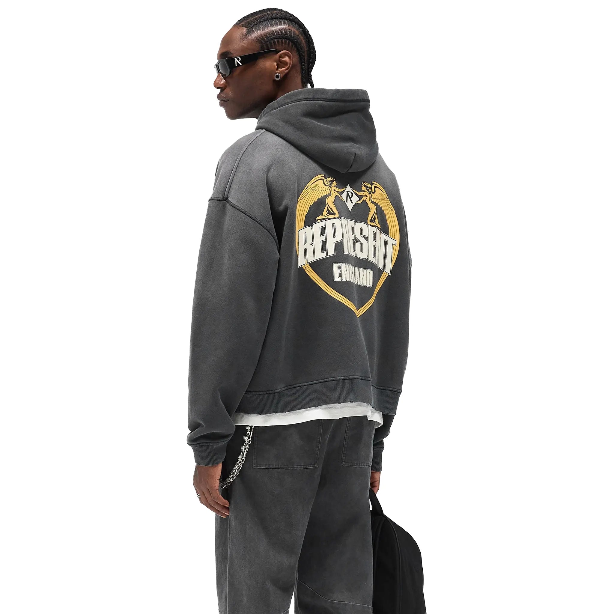 Represent Rep Angel Border Stained Black Hoodie - view 6