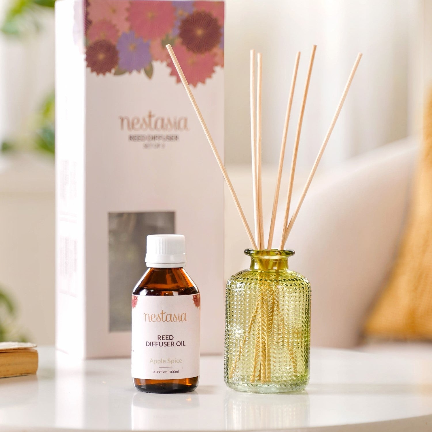 Nestasia Apple Spice Fragrant Reed Diffuser Set Of 3