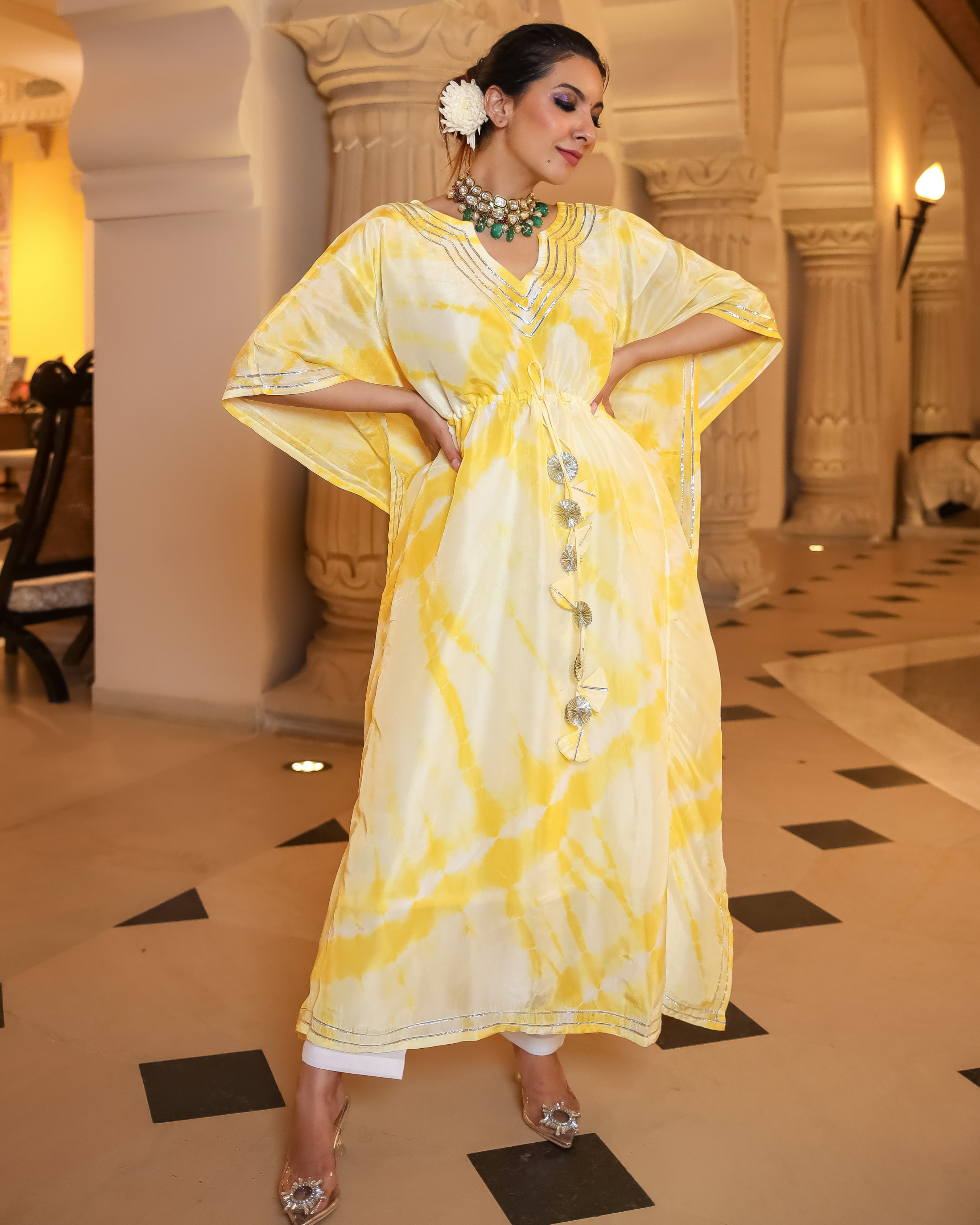 Aachho Mango Curve Tie Dye Kaftan Set - view 7