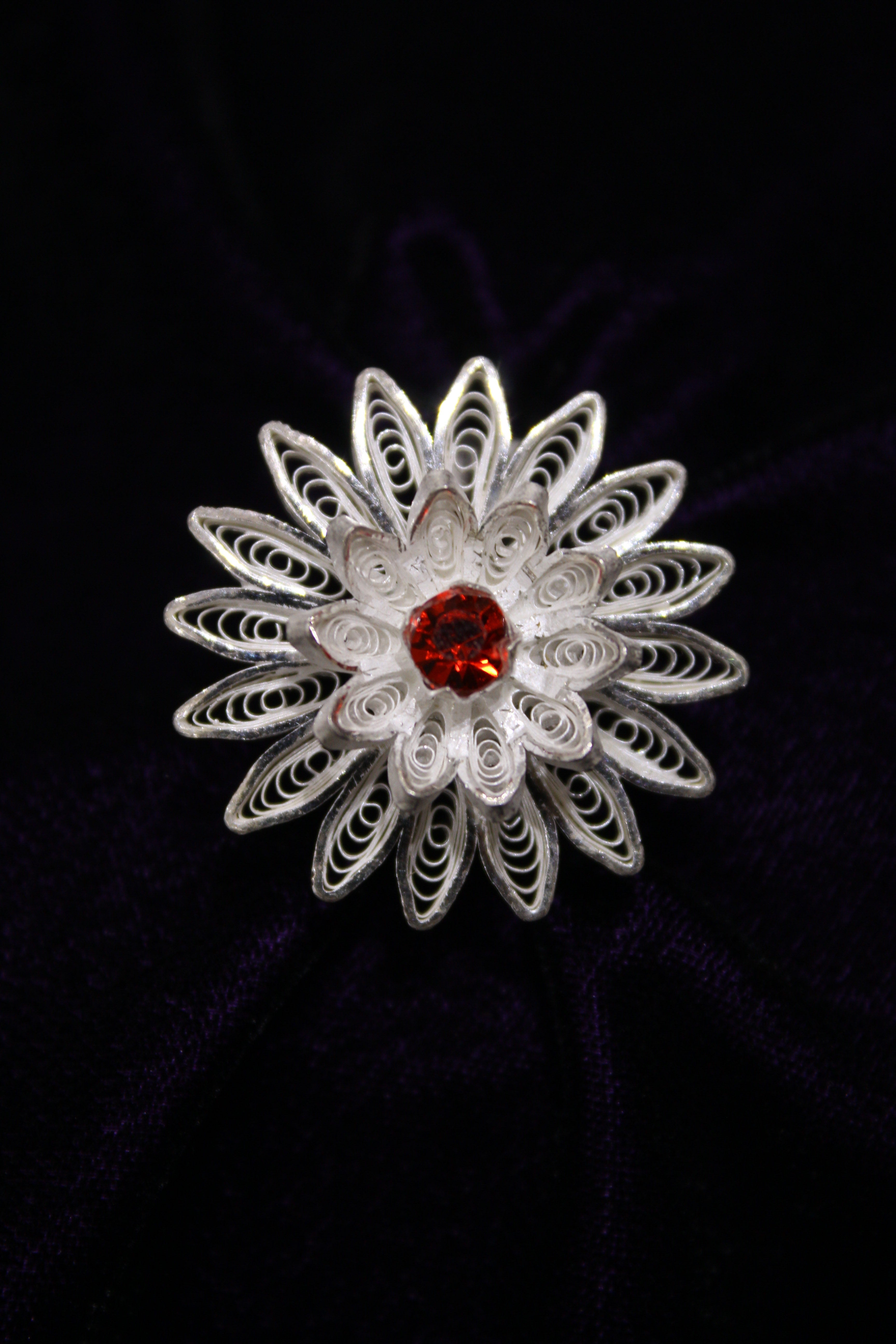 Indianvillez Designer Tarakasi Silver Filigree Ring
