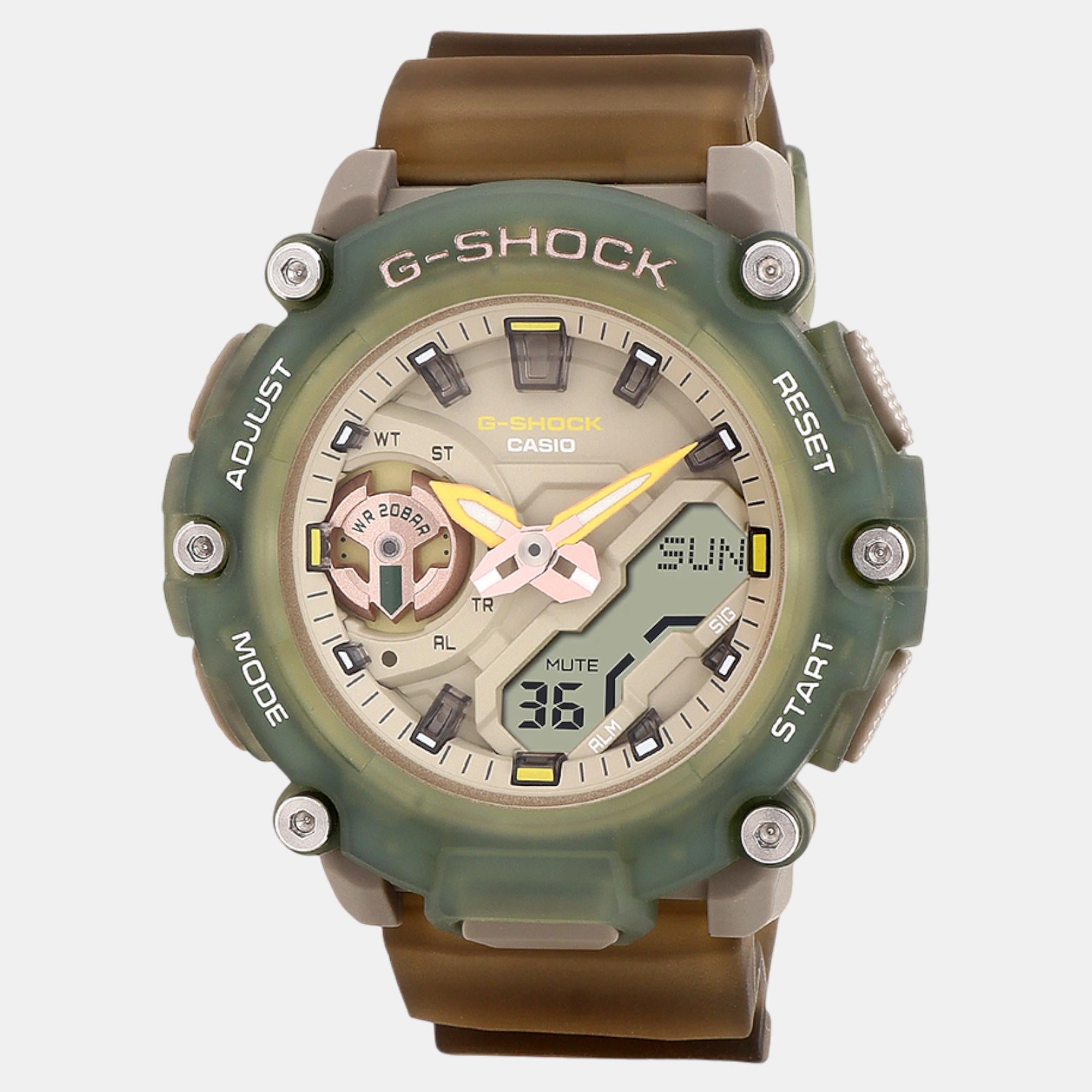 Casio G-Shock Women Quartz Green Dial Analog-Digital Resin Watch G1421