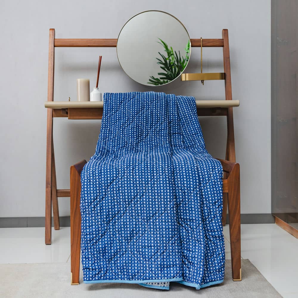 Urban Space -Home Furnishing Store Cotton Bedsheet + AC Blanket Combo Pack - (Combo 22 - Oval Blue + Tokyo) - view 3