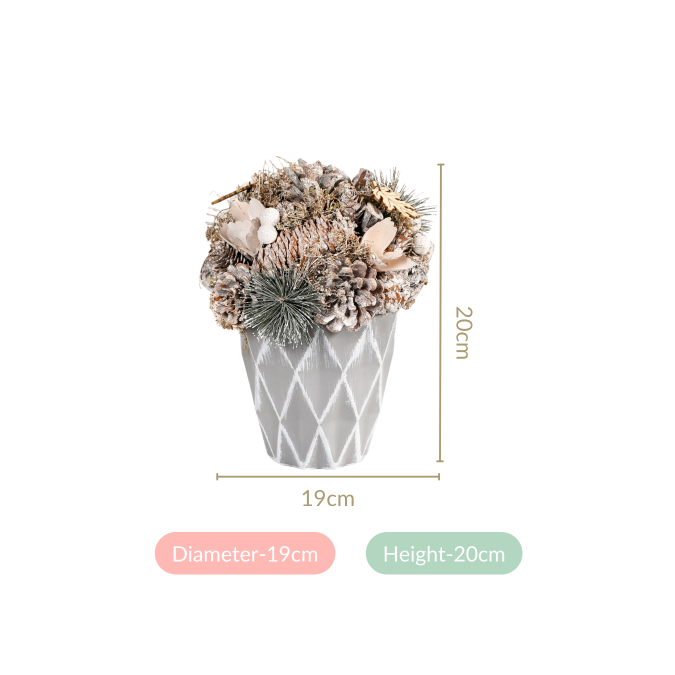 Nestasia Frosty Pine Cones Dried Flower Pot - view 4