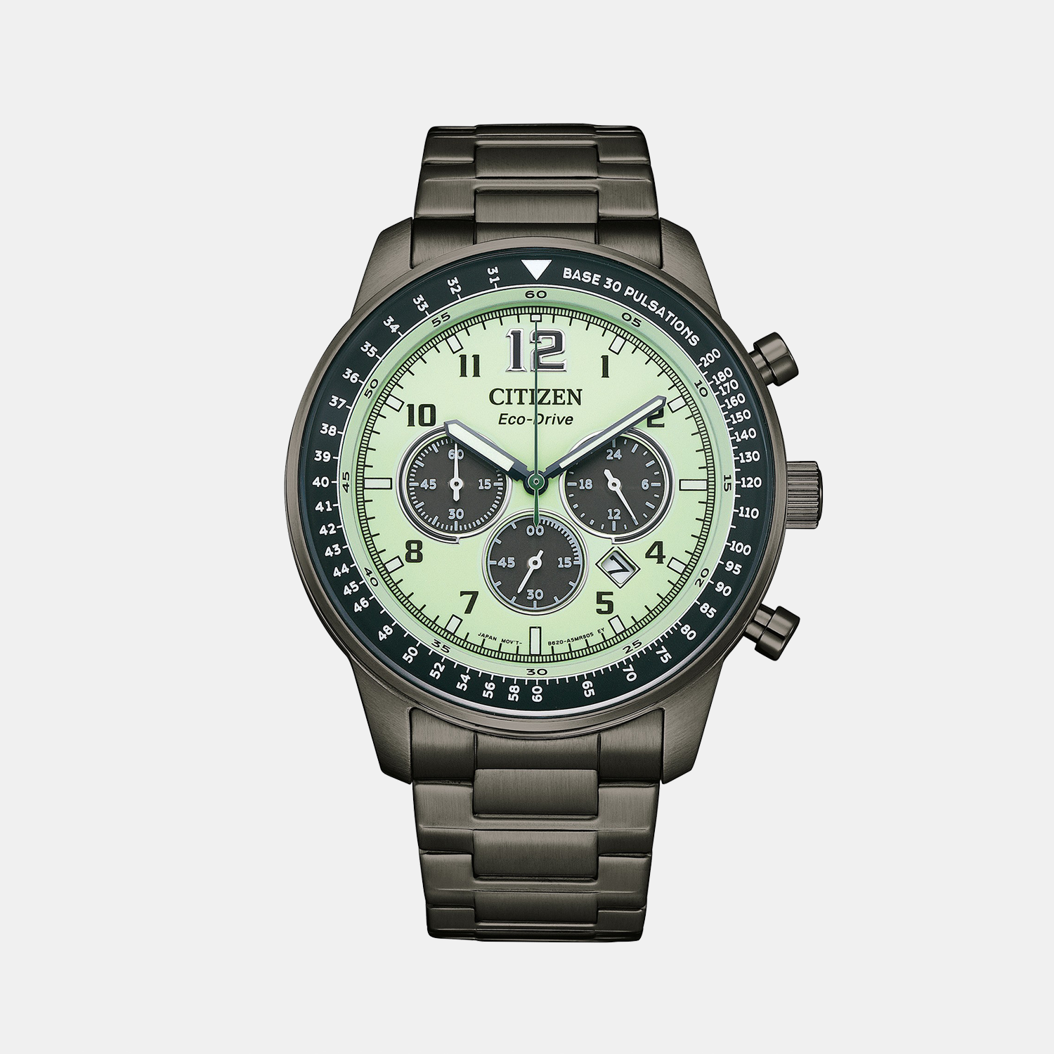 Citizen Eco-Drive Men Eco-Drive Luminous Dial Chronograph Stainless Steel Watch CA4507-84X