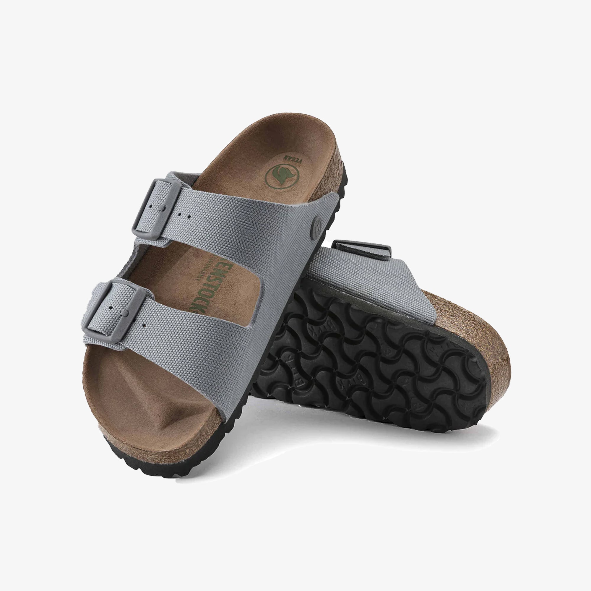 Birkenstock | ARIZONA VEGAN MEN TEXTILE { GRAY/STONE COIN