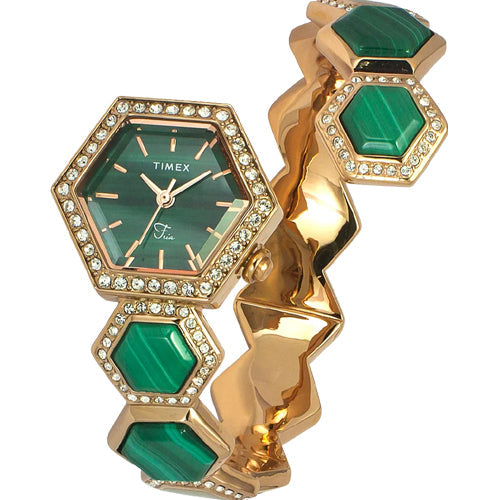 Timex Fria Women Green Hexagon Dial Analog Watch 26.25mm TWEL17901 - view 2