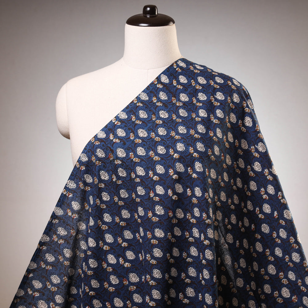 BAGRU DABU PRINTS Blue - Bagru Block Print Cotton Fabric