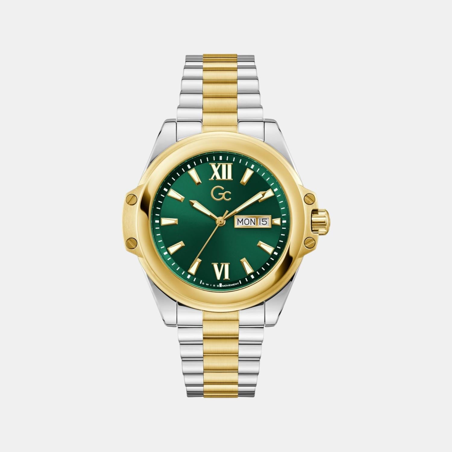 GC Bolt Men Quartz Green Dial Analog Stainless Steel Watch Z60002G9
