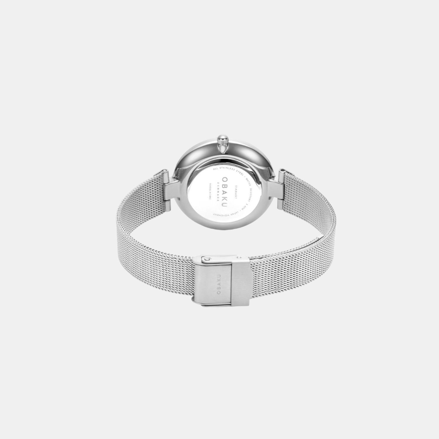 Obaku Diamant Women Quartz White Dial Analog Stainless Steel Watch V256LXCIMC - view 2