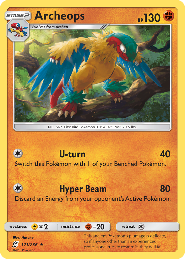 Rare sm11-121 reverse – Pokémon Archeops - 121/236 - Rare [sm11-121] [Reverse Holo] - Archeops - 121/236 - Rare
