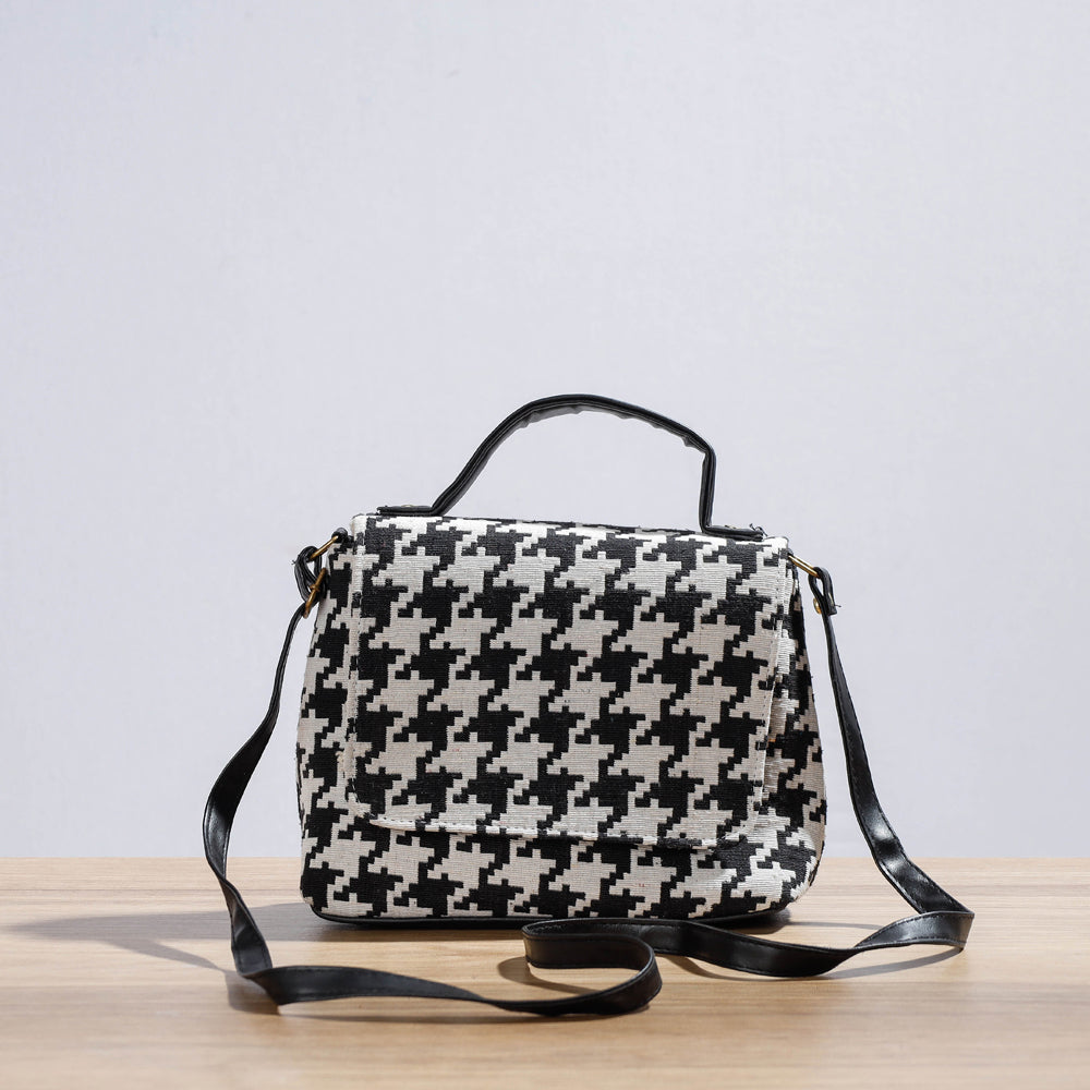 KACHCHH JI CHHAAP Black - Kutch Handcrafted Woven Cotton Sling Bag - view 2