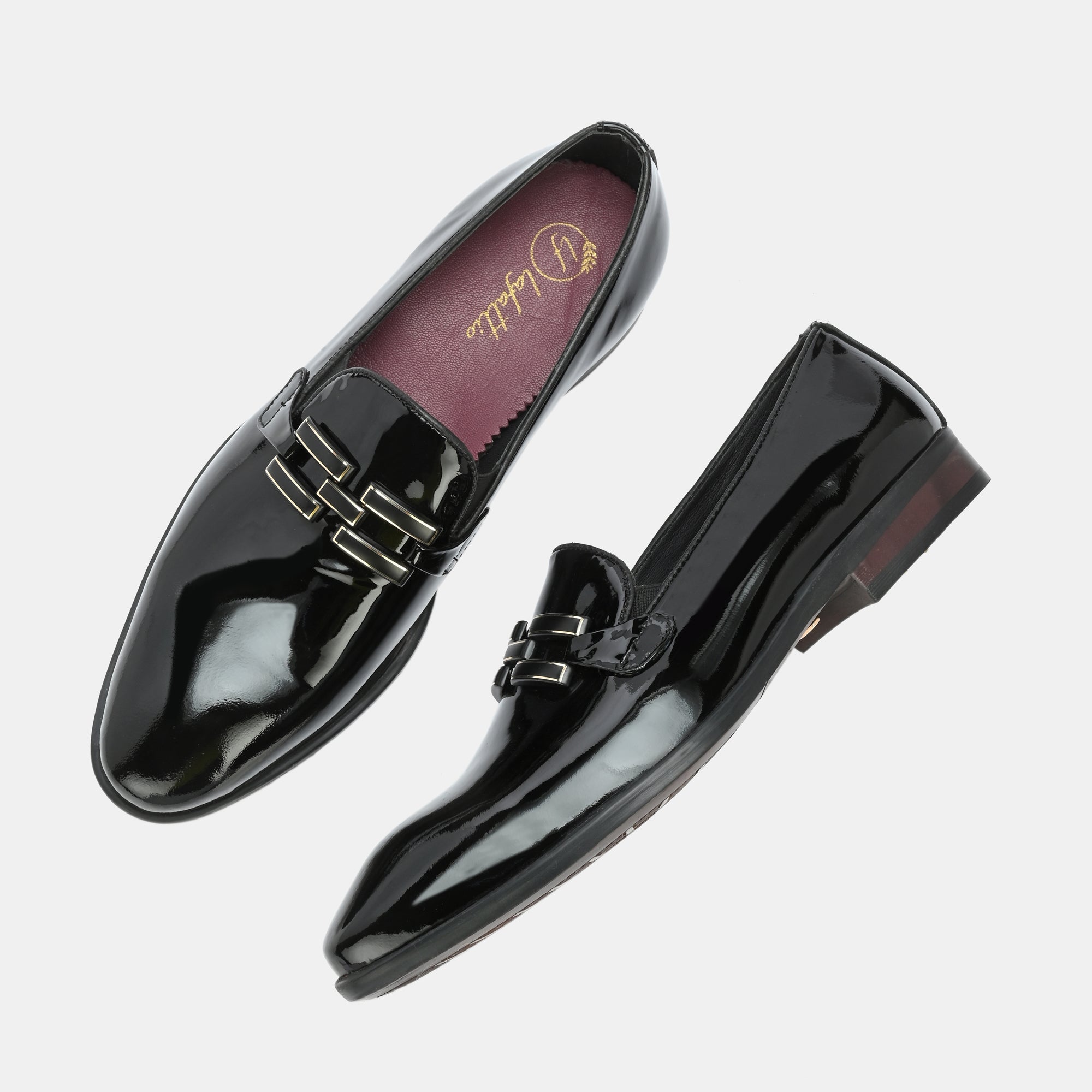 Patent Black Buckled Moccasins by Lafattio - view 7