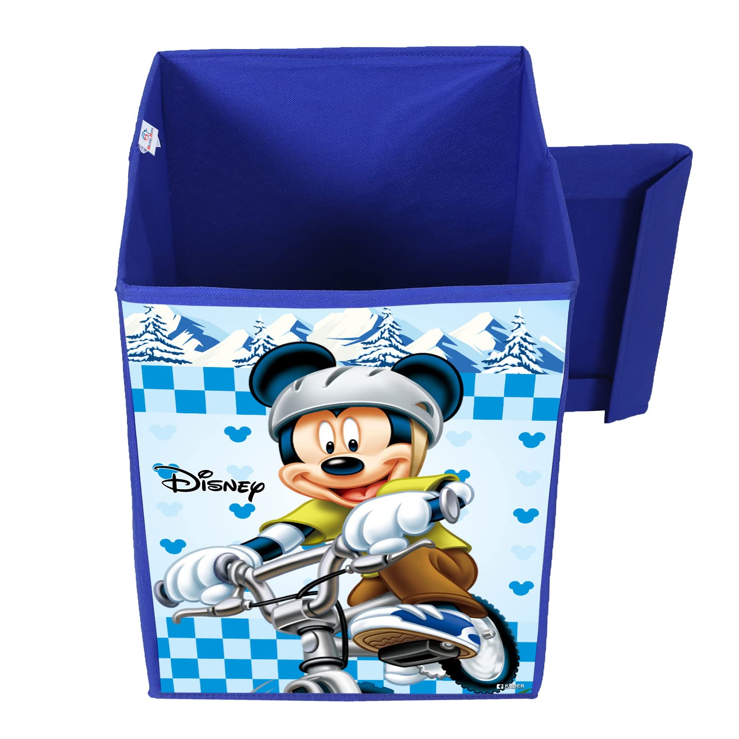Heart Home Disney Mickey Print Foldable Laundry Basket|Clothes Storage Basket With Handle & Lid,60 Ltr.Pack of 2 (Blue) - view 3