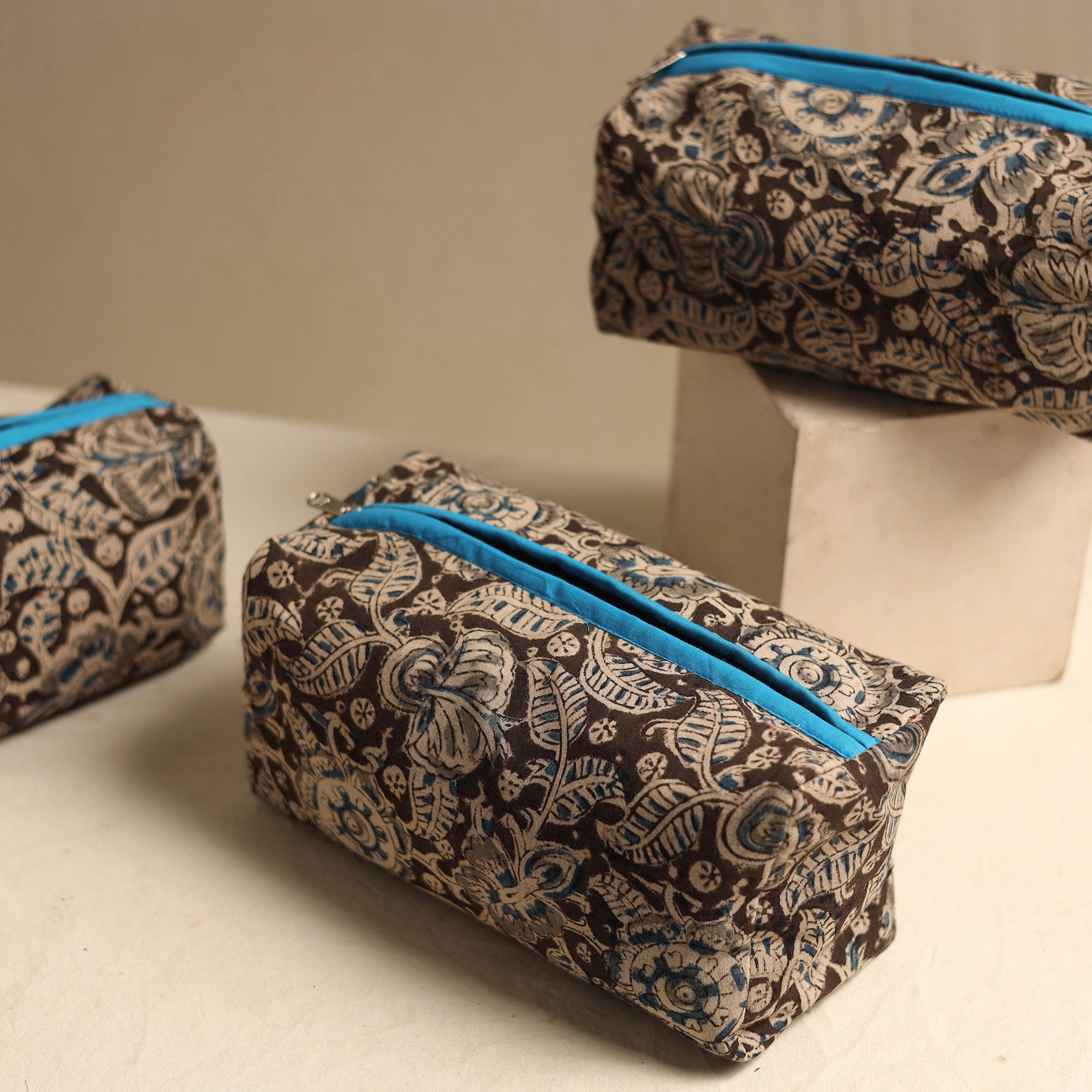 NOORI BAZAR Brown - Multipurpose Handmade Toiletry Bags (Set of 3) 02 - view 2