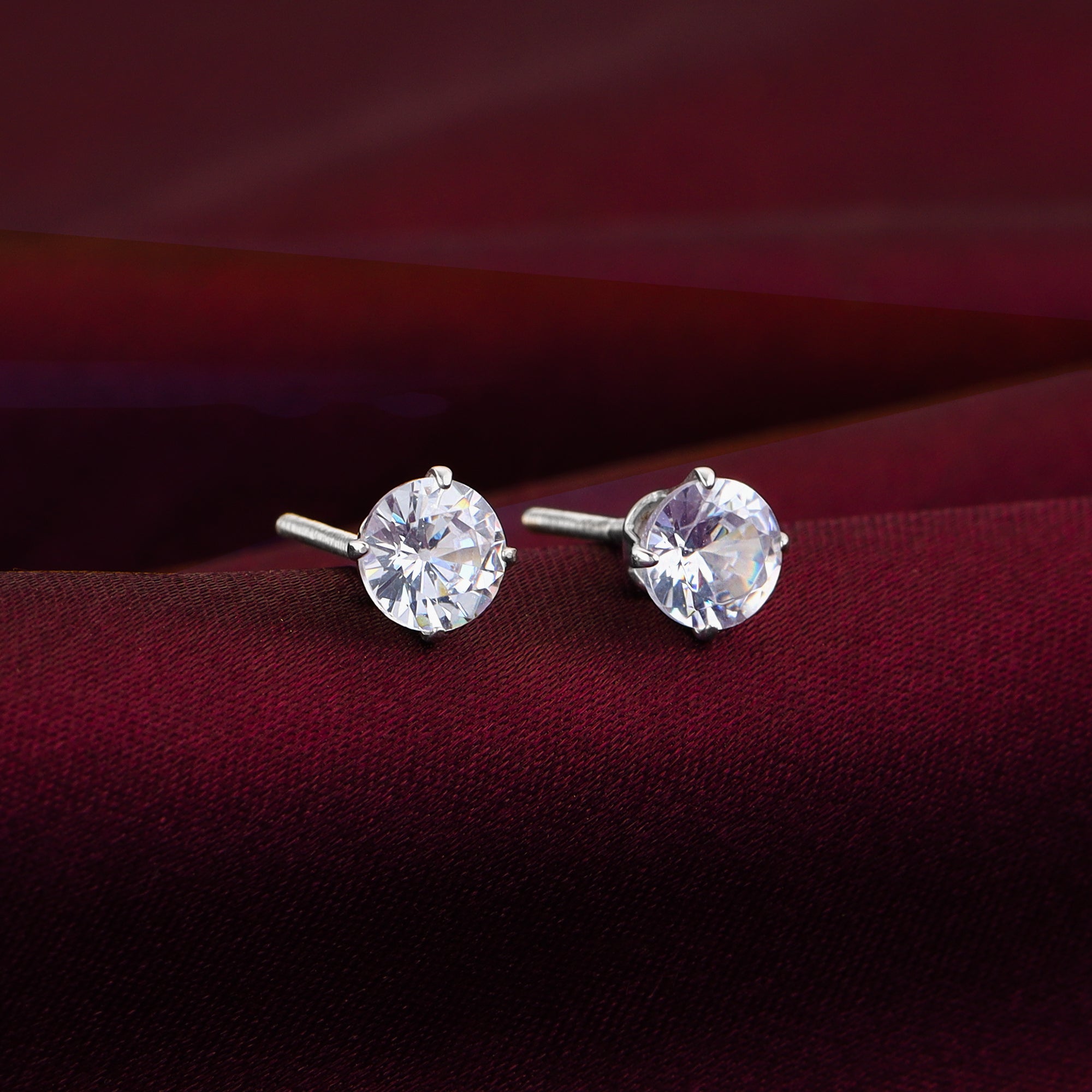 GIVA Jewellery Zircon Stoned Silver Studs - view 3