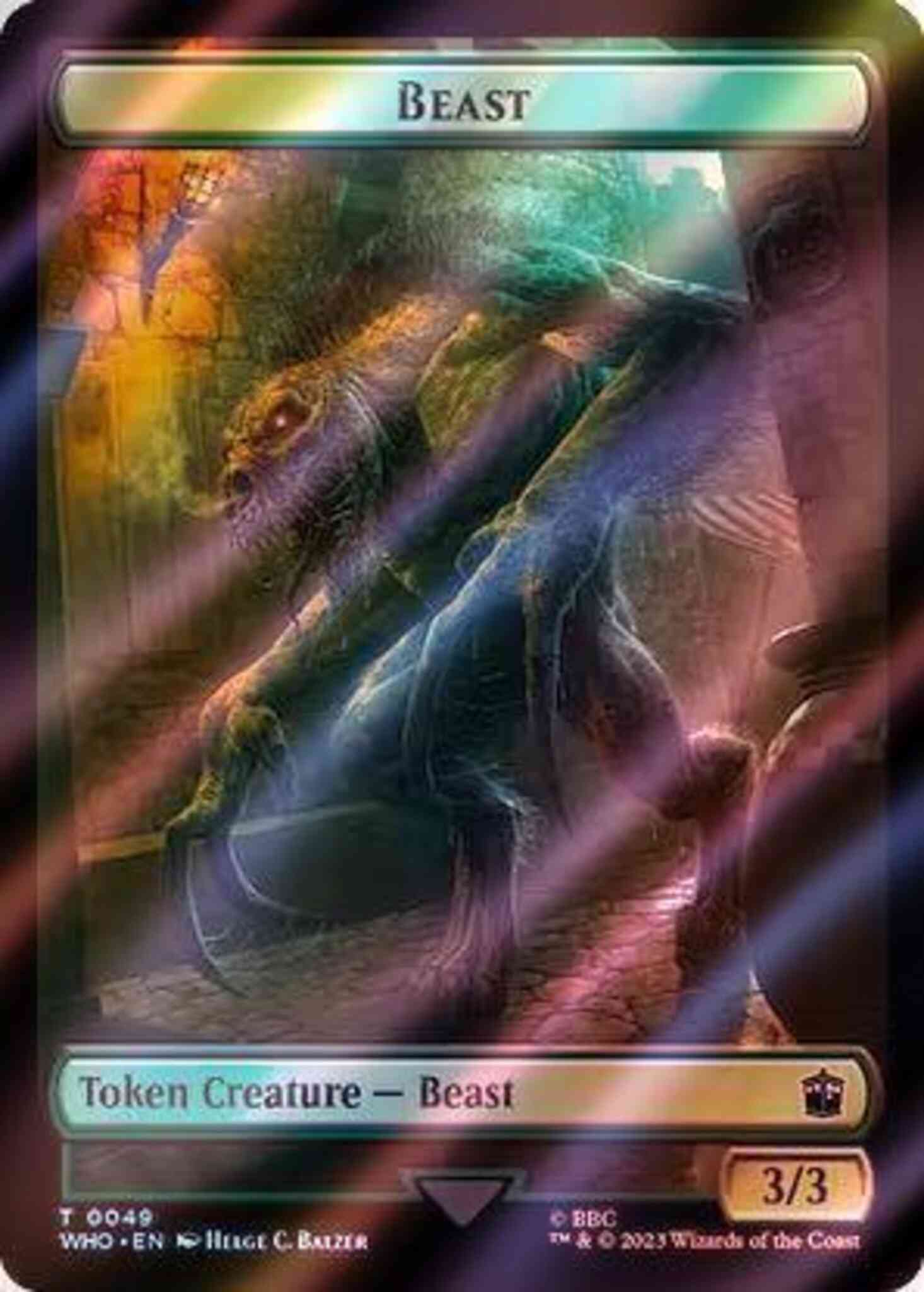 Beast token 49 – Magic Beast Token (49) // Copy Token (33) [Universes Beyond: Doctor Who: Tokens] [Surge Foil]