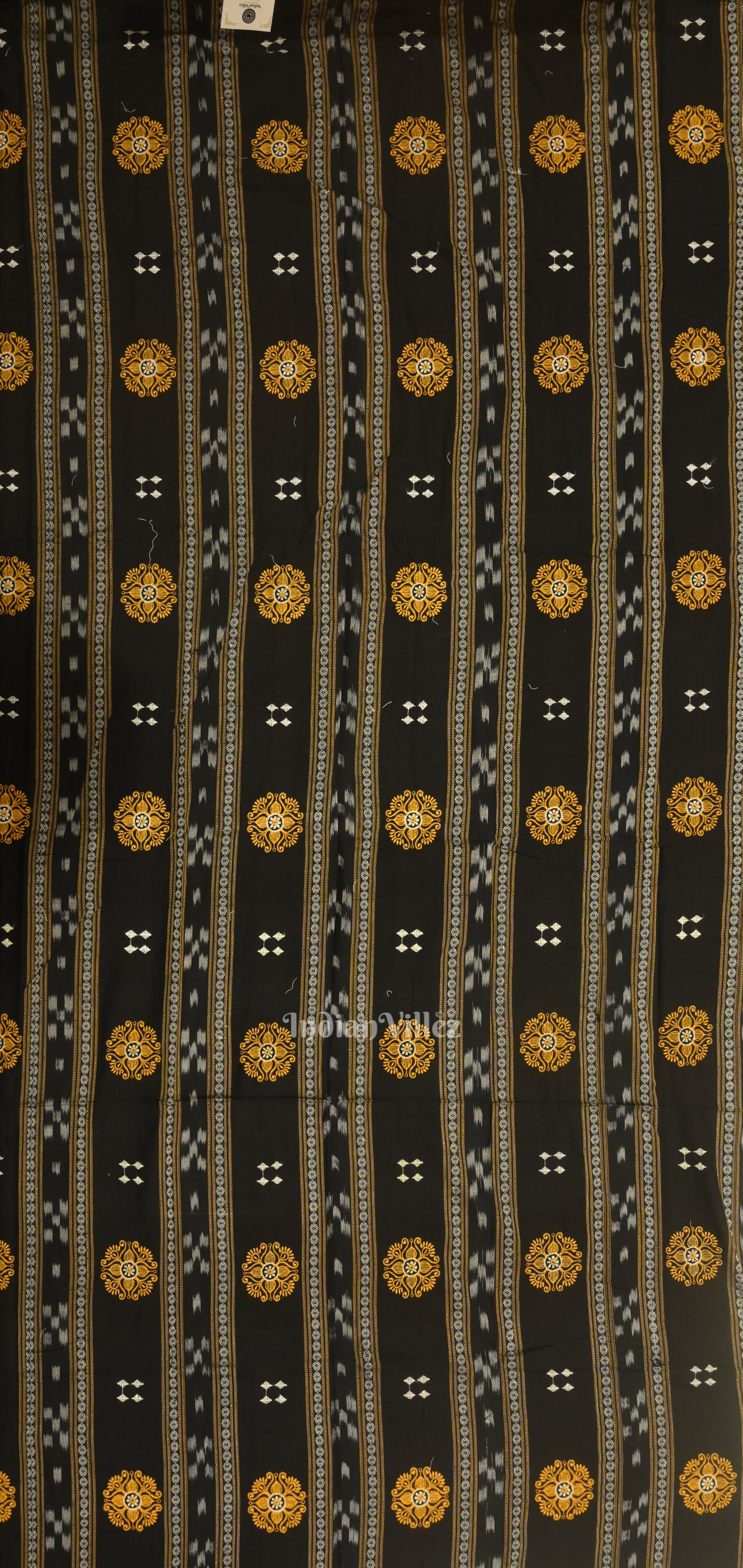 IndianVillèz Black yellow Sambalpuri Bomkai Cotton Dress set with Dupatta - view 2
