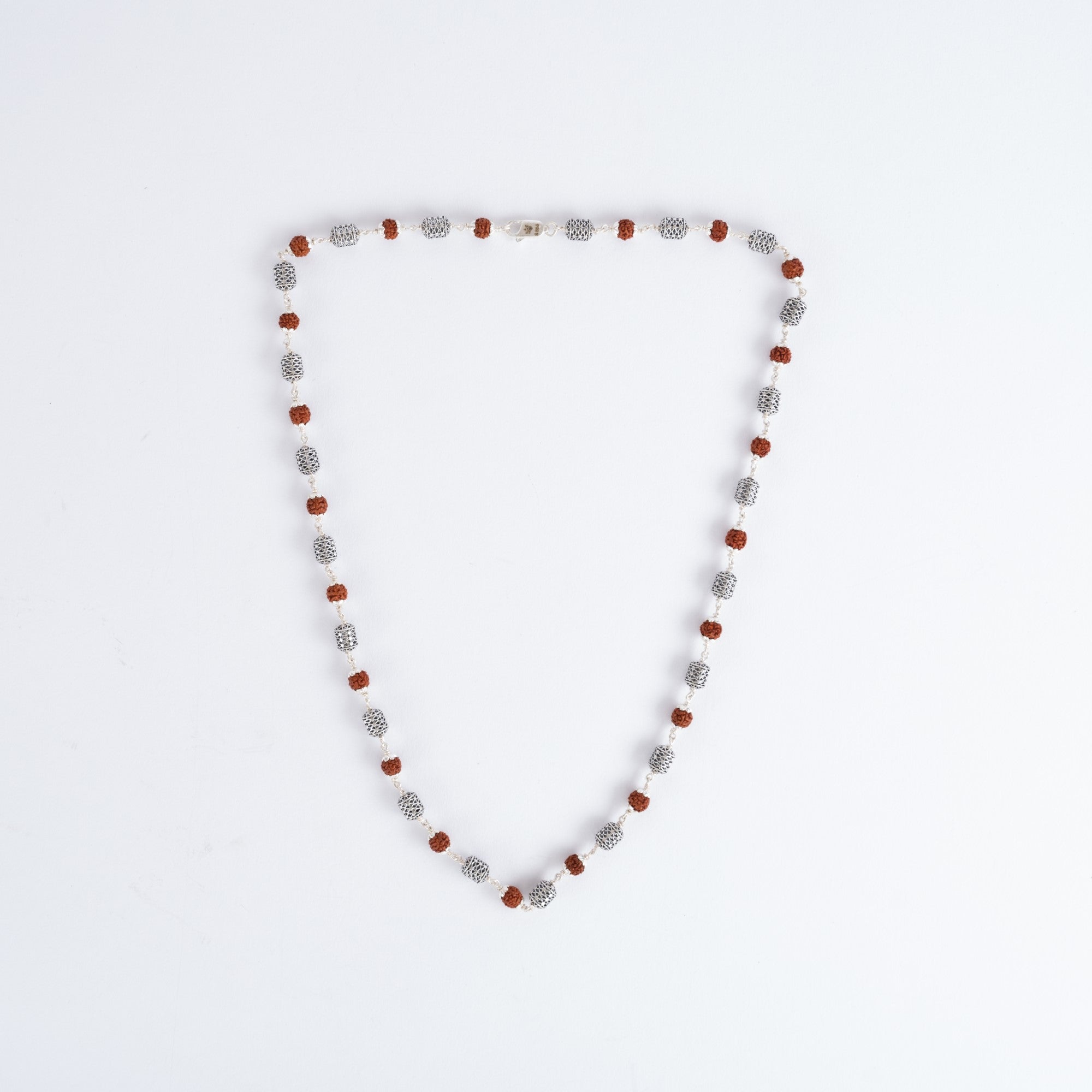 Prinjal Jewellers Rudraksha Silver Mala (Oval Beads) - view 3