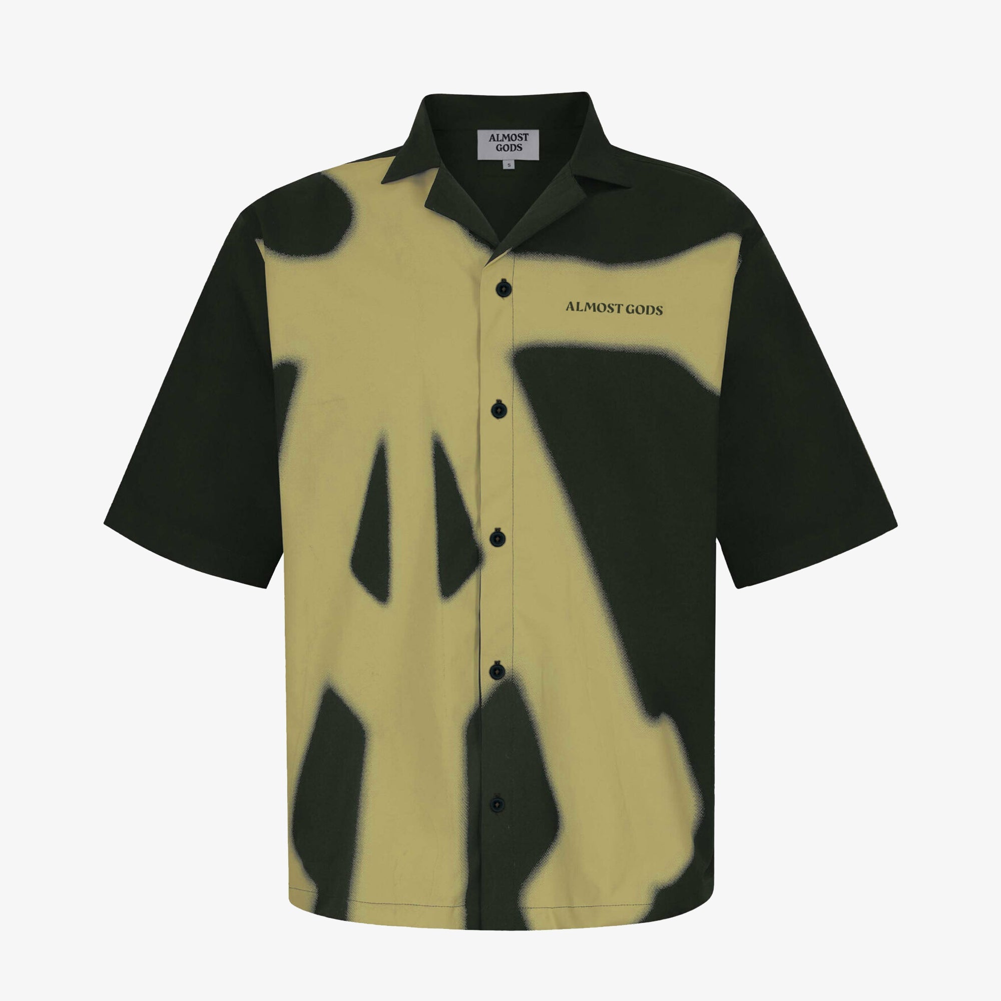 Almost Gods | Alpha Cross Spray Paint Shirt { Green - view 2