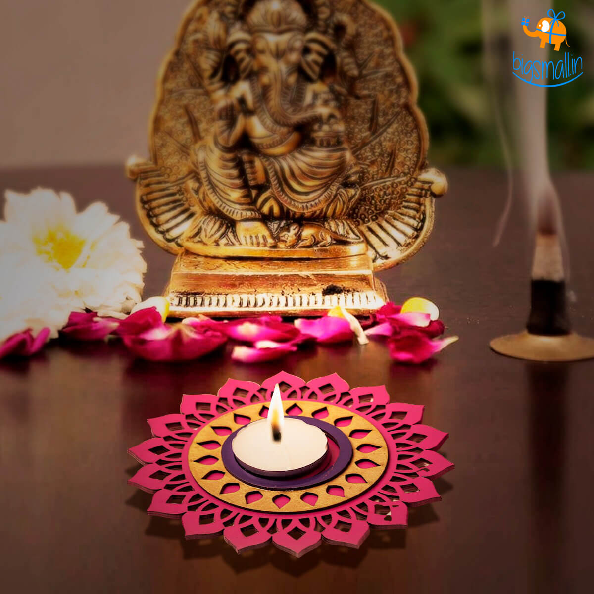 Bigsmall_cc Decorative Wooden Tea Light Holder - Set of 2 - view 11