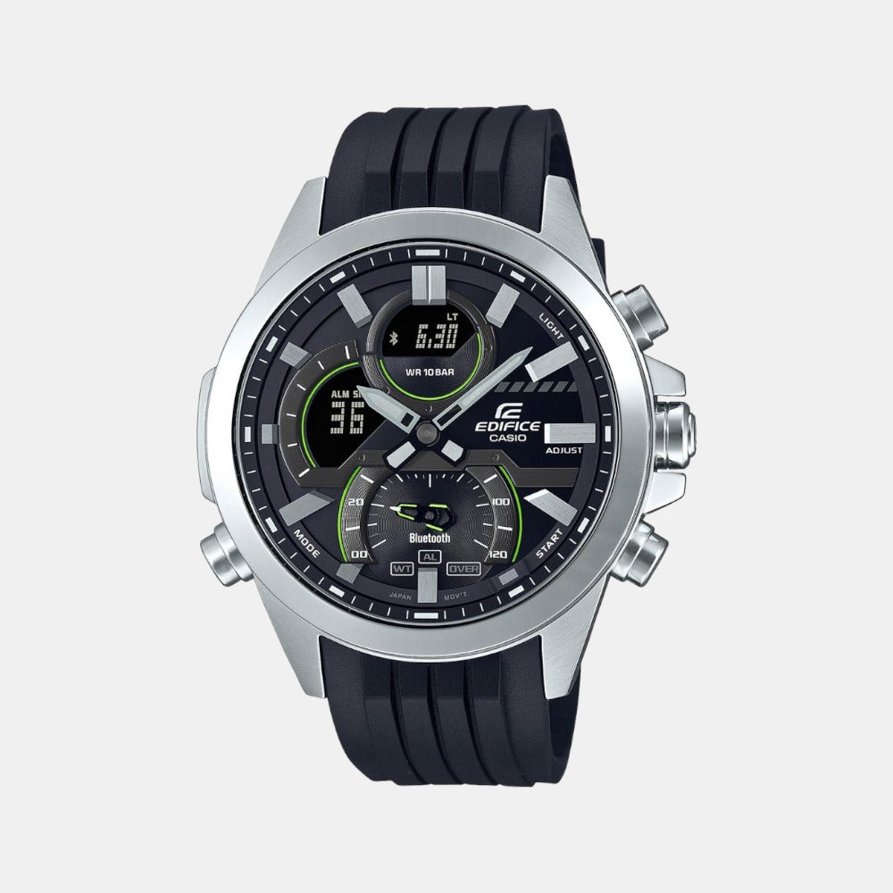 Casio Edifice Men Quartz Black Dial Analog-Digital Resin Watch EX548