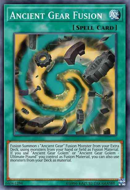 Yu-Gi-Oh! Ancient Gear Fusion - LED2-EN032 - Ultra Rare - 1st Edition