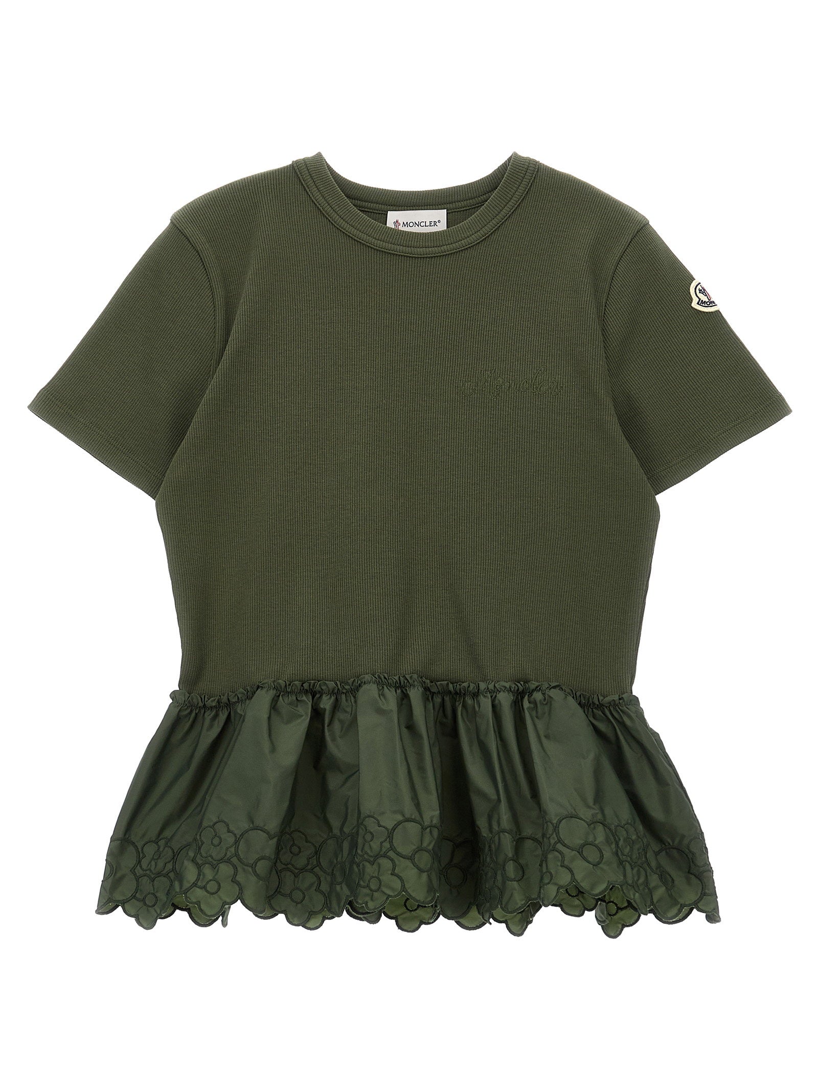 Moncler Enfant Floral Embroidery T-shirt – 100% polyamide