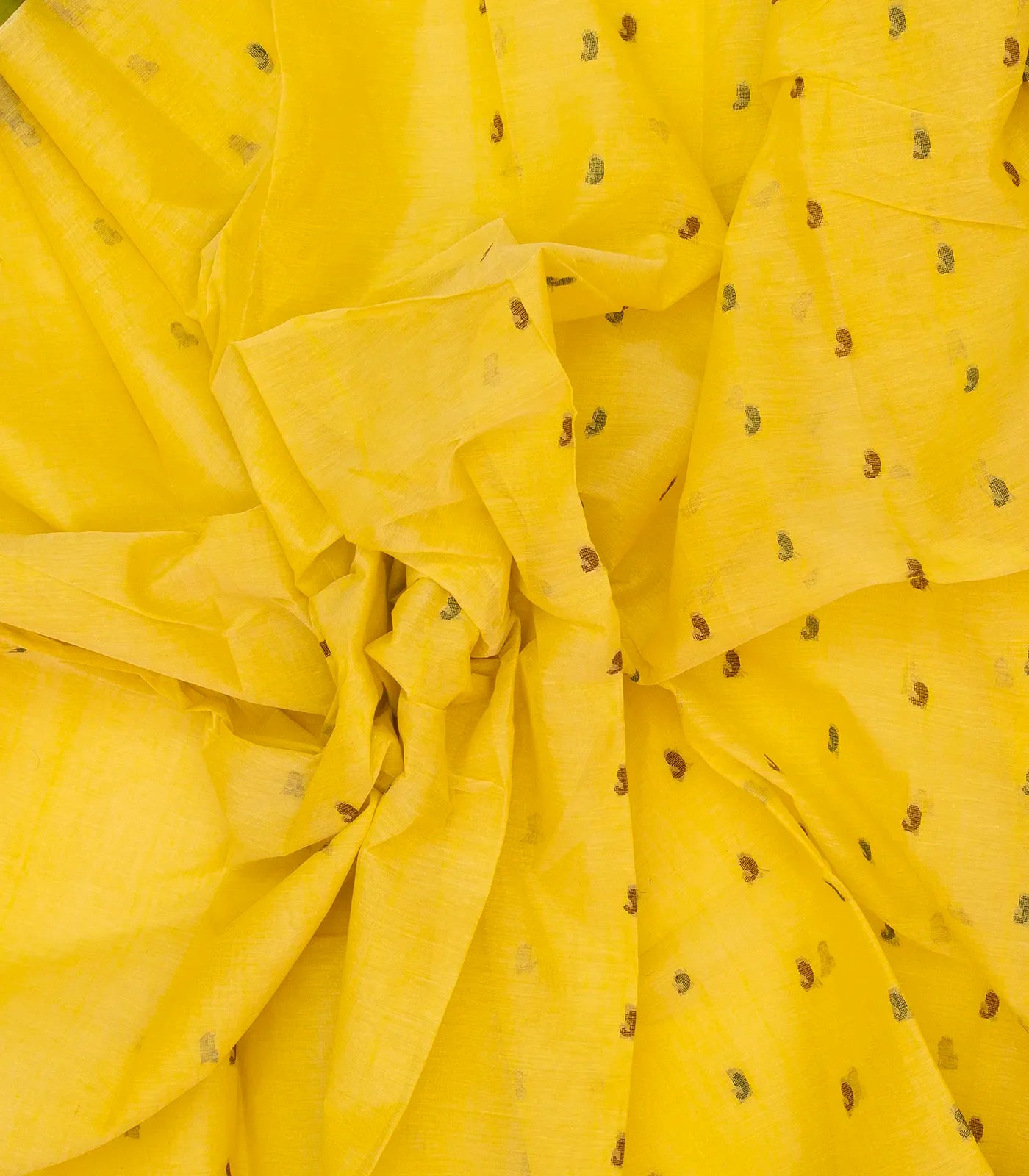 RmKV Yellow Bengal Cotton Saree With Mango Motifs - view 3