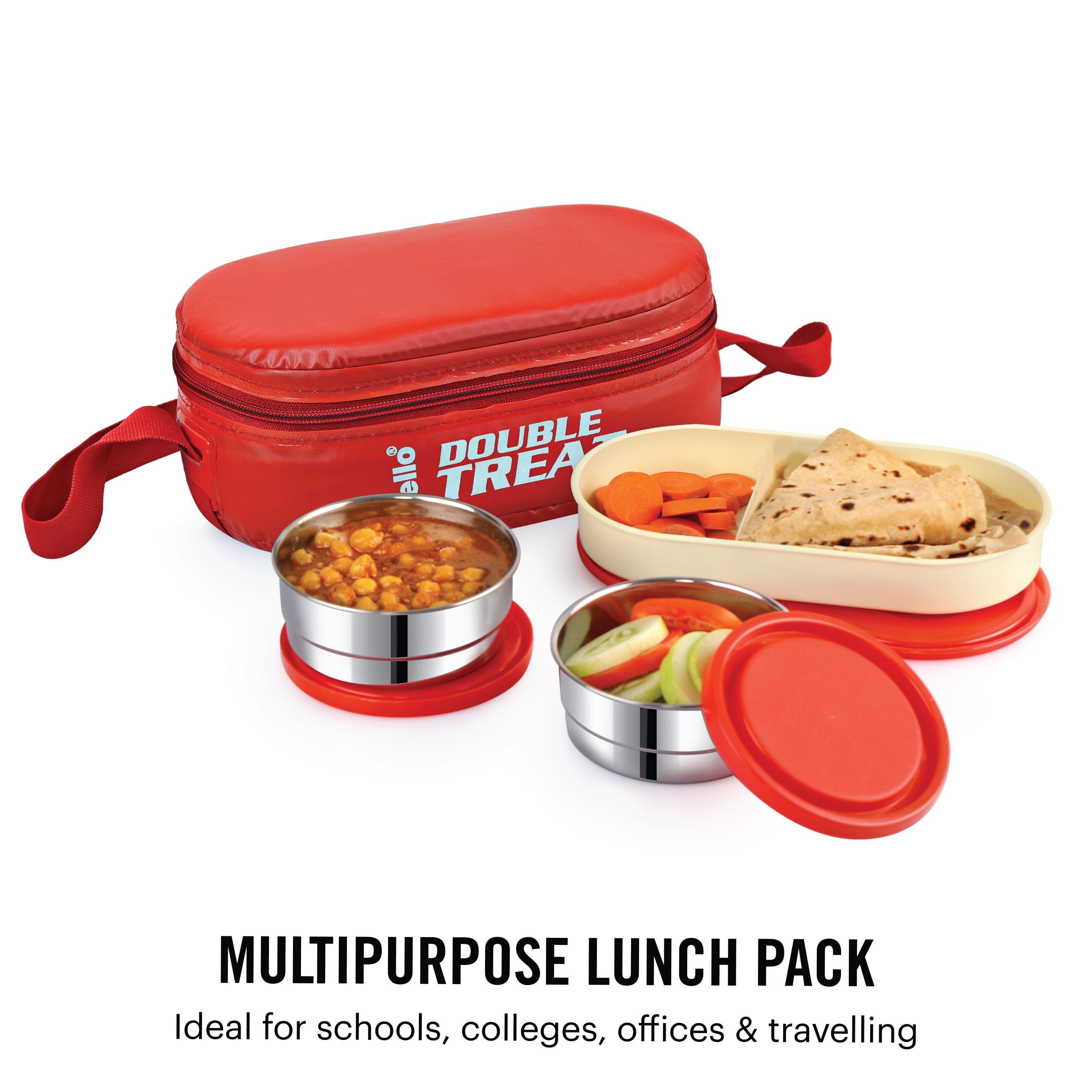 Cello Double Treat Lunch Box with Jacket, Set of 3 - view 6