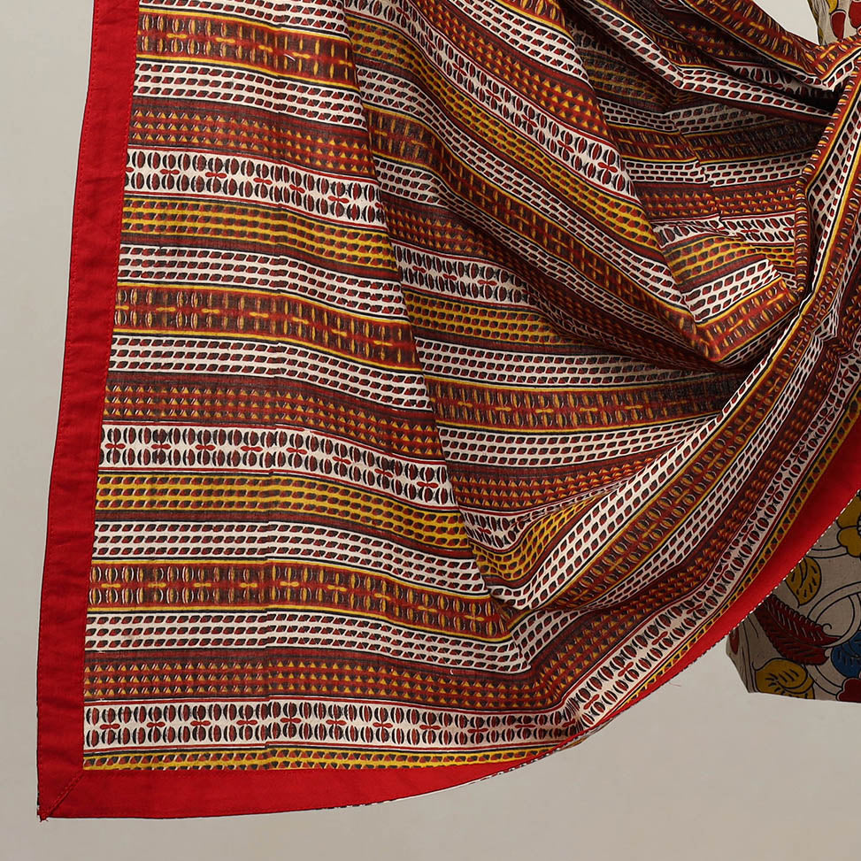 NOORI BAZAR Beige - 3pc Cotton Kalamkari Print Dress Material 22 - view 4