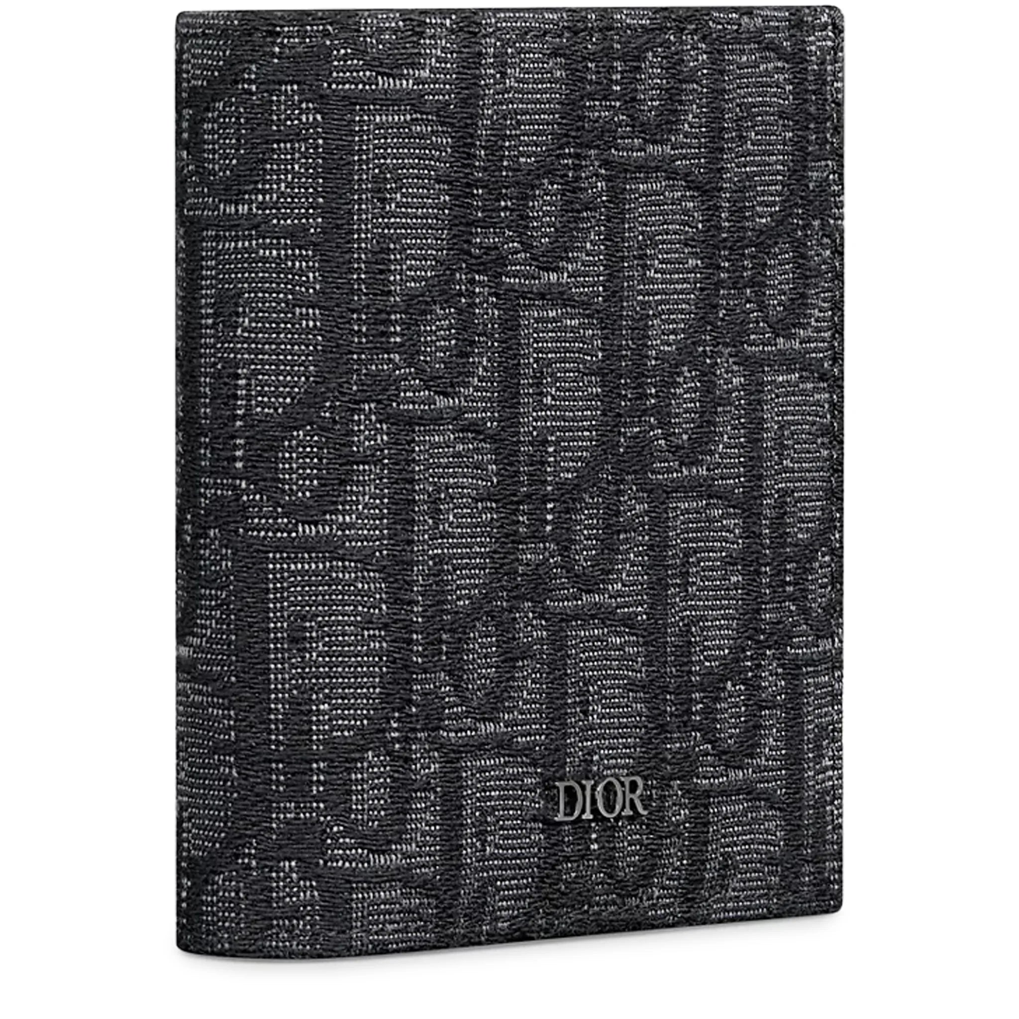 Dior Oblique Jacquard Black Vertical Bifold Wallet - view 3