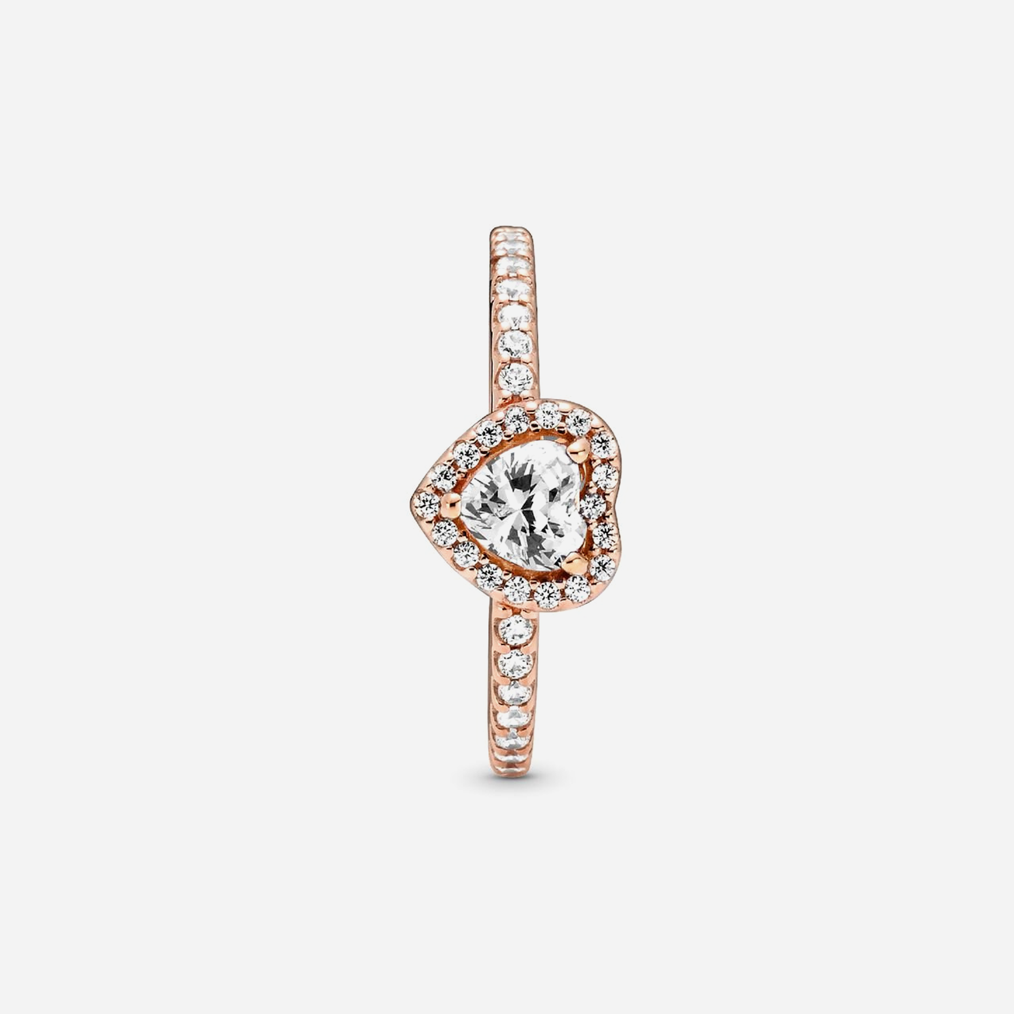 Pandora Elevated Heart Ring Sterling Rose Gold Plated - view 2