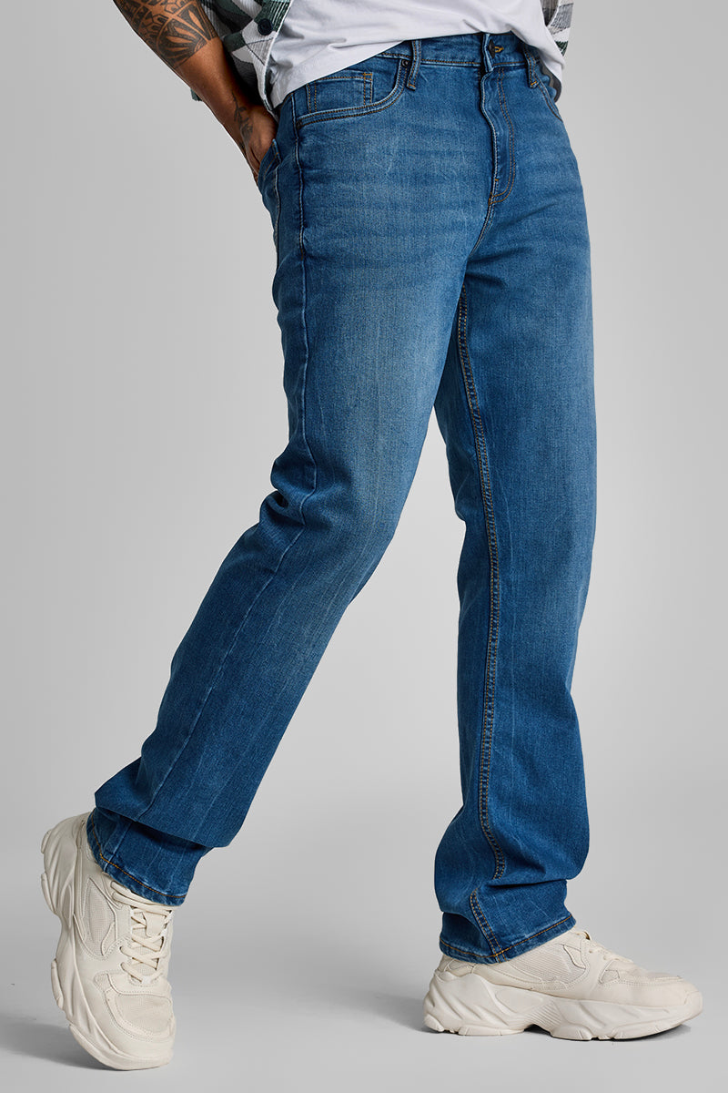 SNITCH Blue Straight Fit Jeans