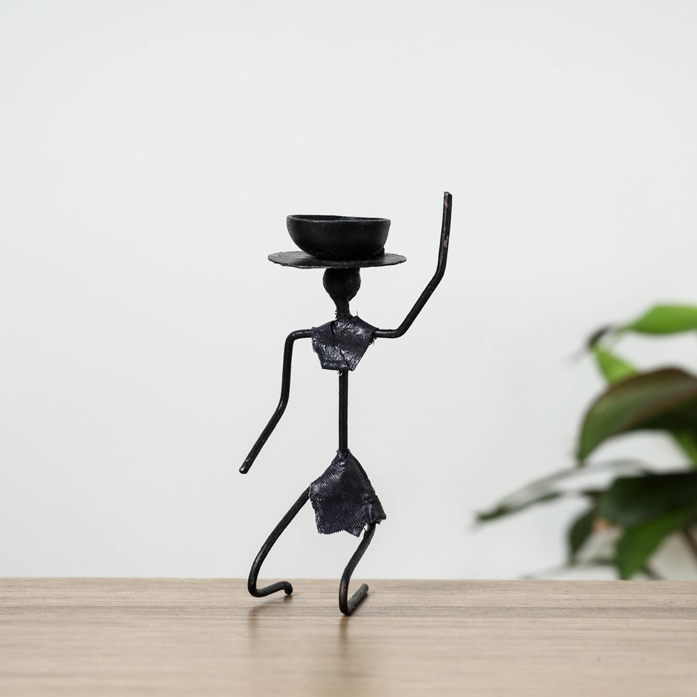 CHHATTISGARH HASTSHILP VIKAS BOARD Bastar Tribal Wrought Iron Candle Stand - view 2