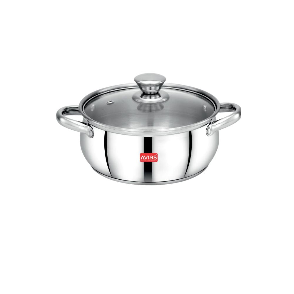 AVIAS Inox IB Stainless Steel Cookpot With Glass Lid | Gas & Induction Compatible | Silver | 1 Pc - view 14