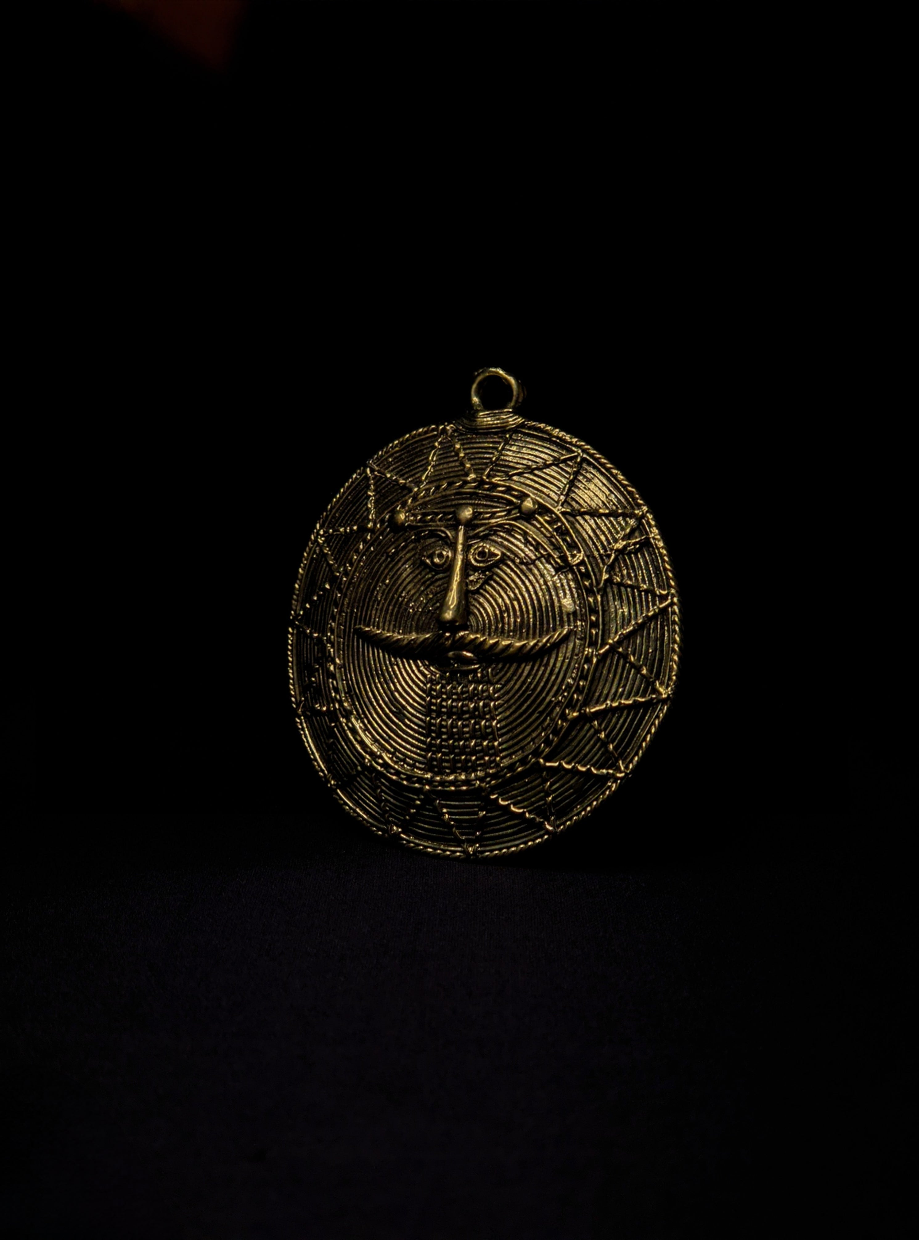IndianVillèz Dhokra Brass Moon Mask Wall Accent - view 2