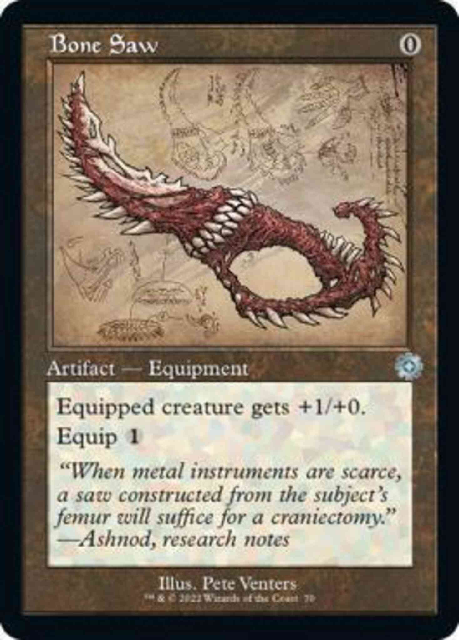 Bone saw 70 – Magic Bone Saw [70] [Retro Frame] [Schematic] [The Brothers' War Retro Artifacts] [Non-Foil]