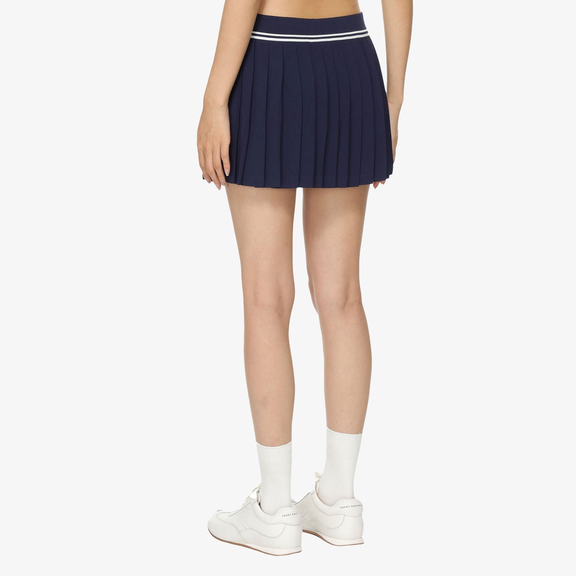 Sporty & Rich | Abigail Pleated Skirt { Navy/off White - view 4