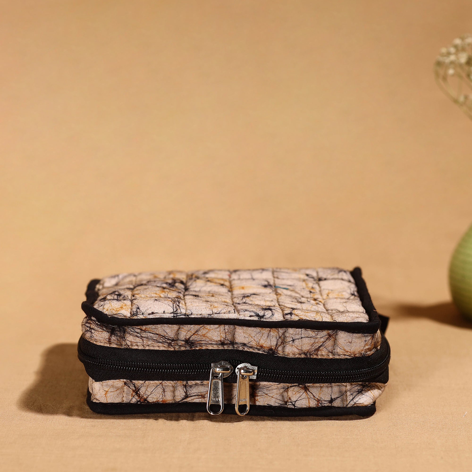 NOORI BAZAR Beige - Handmade 4 Pockets Cotton Jewelry Bag 18 - view 2