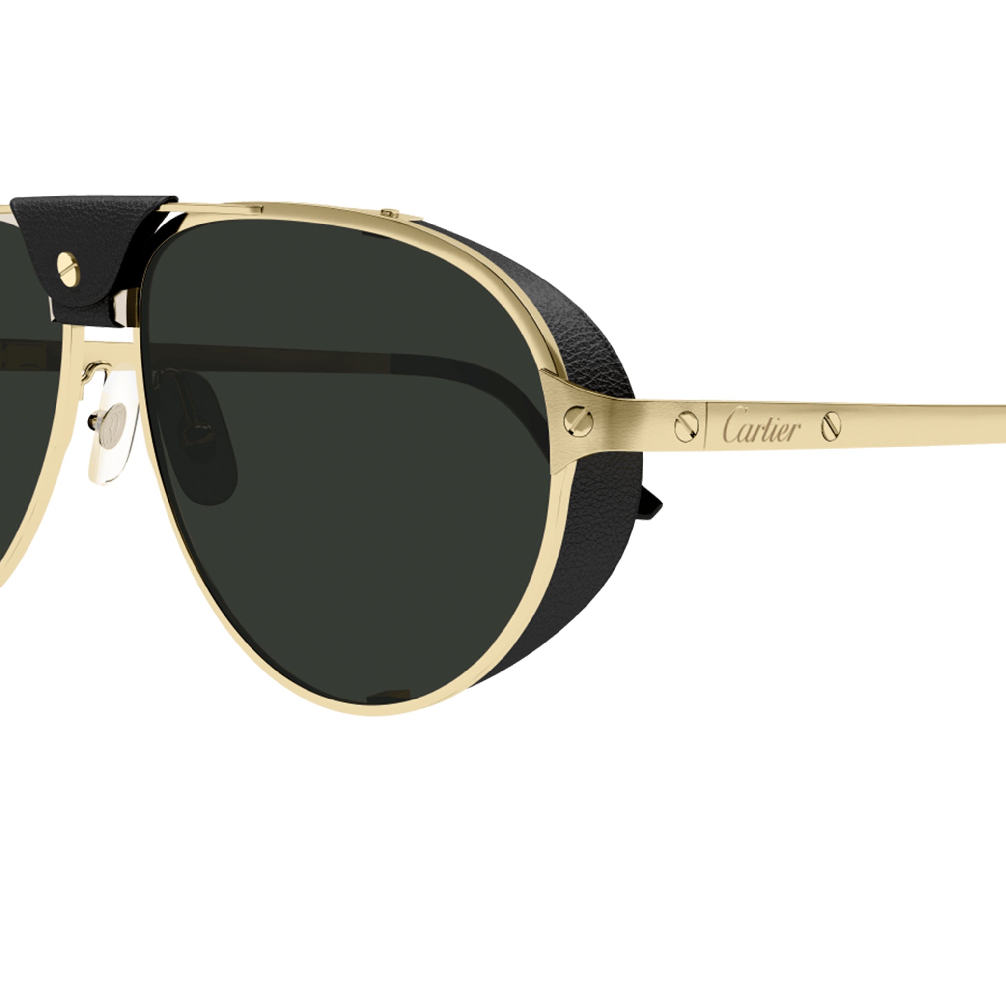 Cartier Eyewear Cartier Santos De Cartier CT0296S-001 Black Gold Sunglasses - view 2