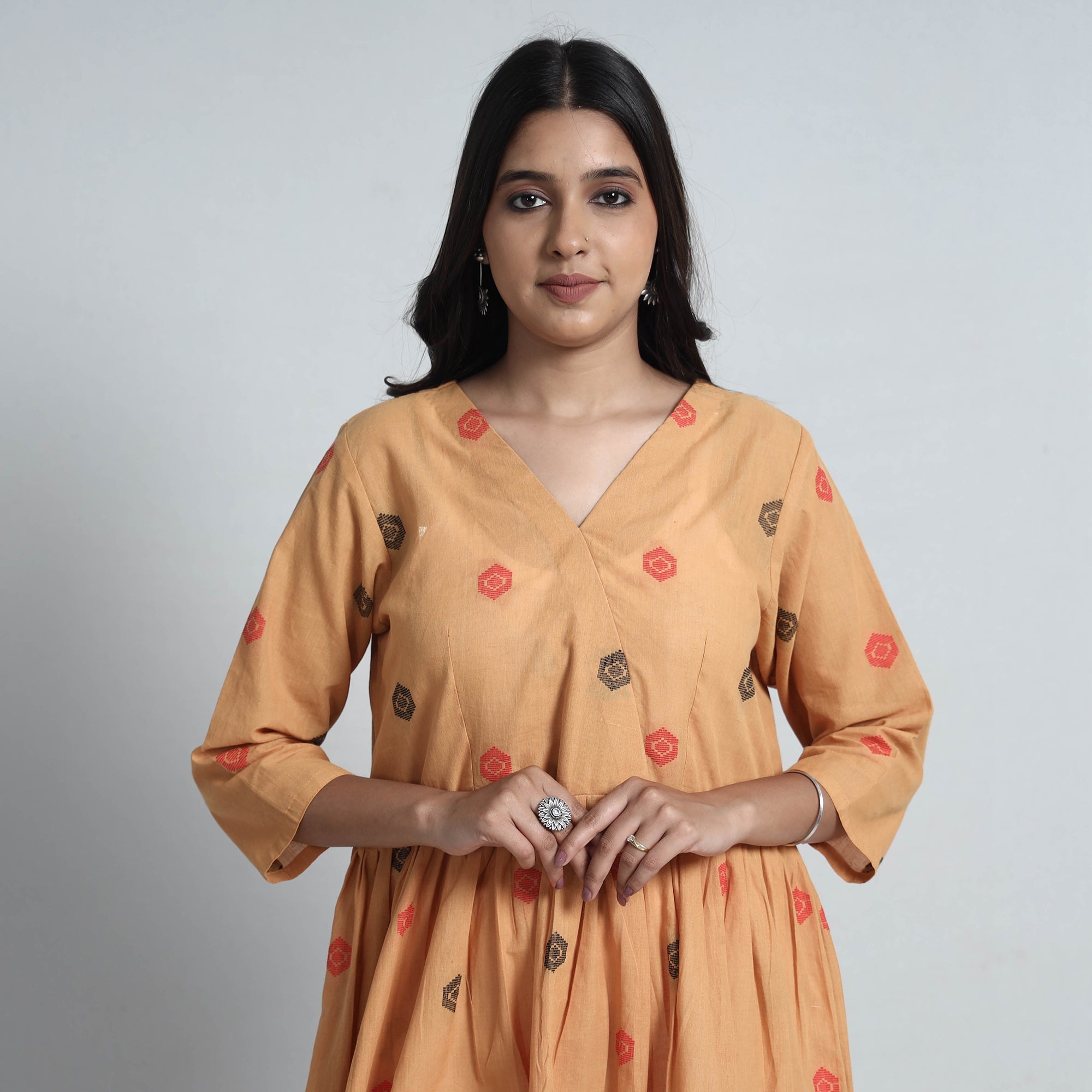 ITOKRI CASUALS Beige - Exquisite Jacquard Cotton Dress - view 4