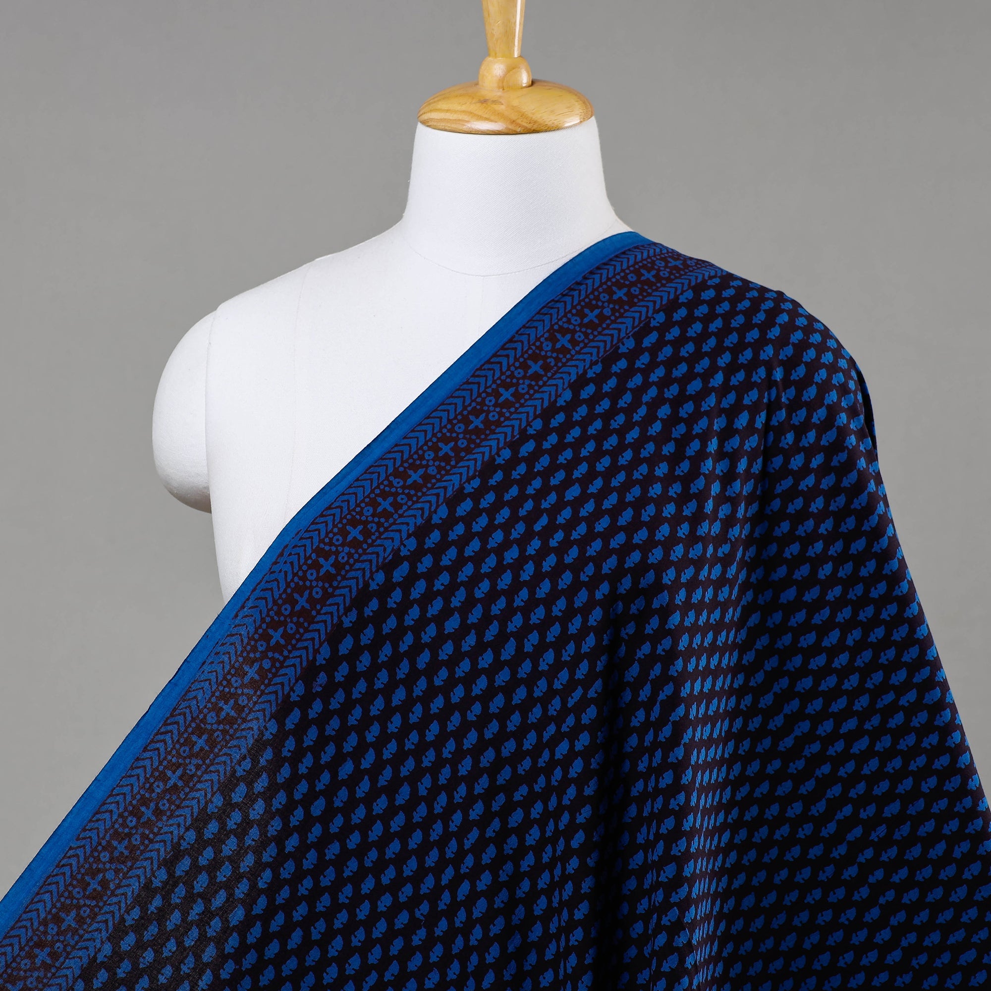 BAGH PRINTS BY MOHAMMED RAFIK KHATRI Blue - Bagh Hand Block printed Cotton Fabric