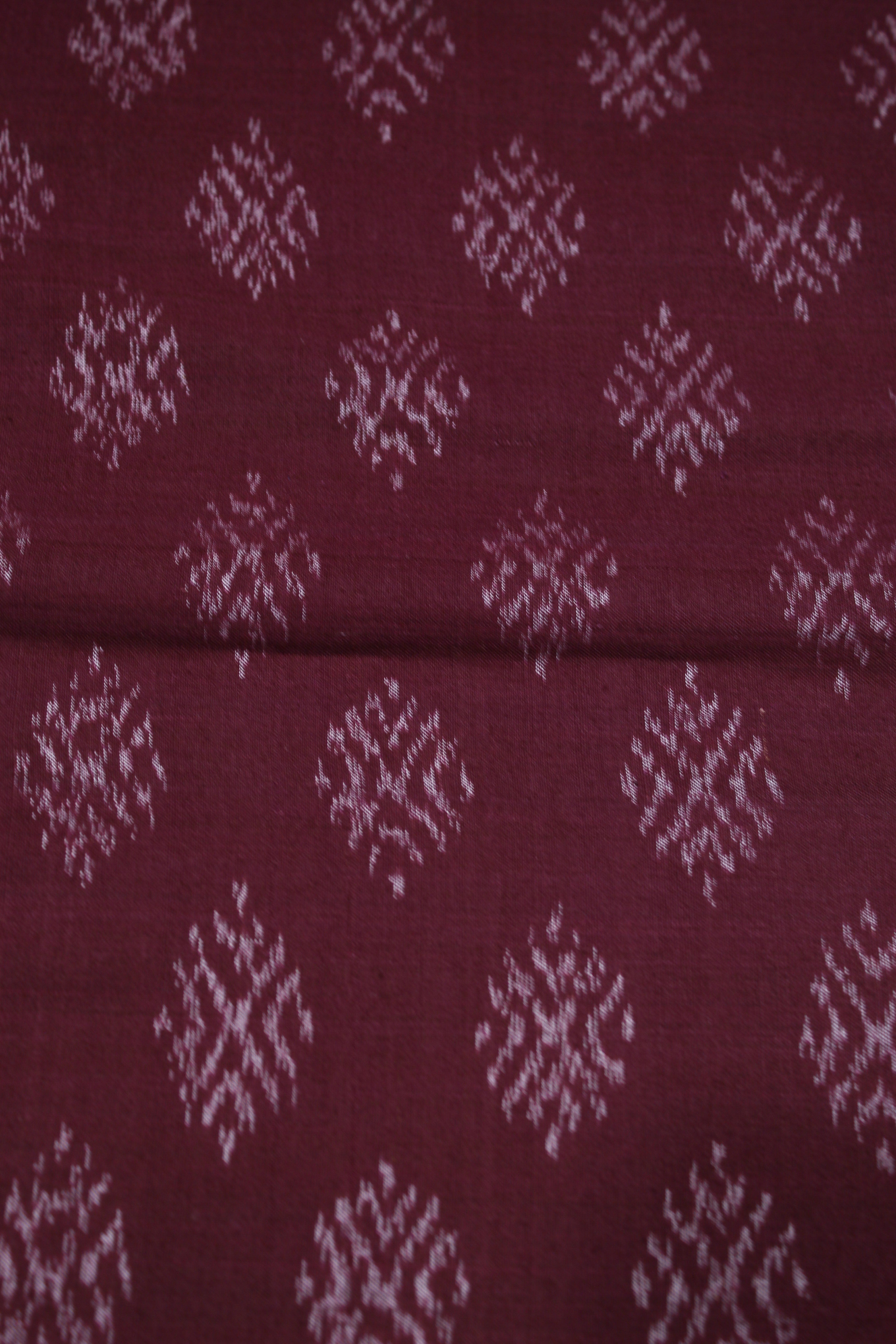 IndianVillèz Deep Wine Jhoti Theme Sambalpuri Ikat Cotton Fabric - view 2
