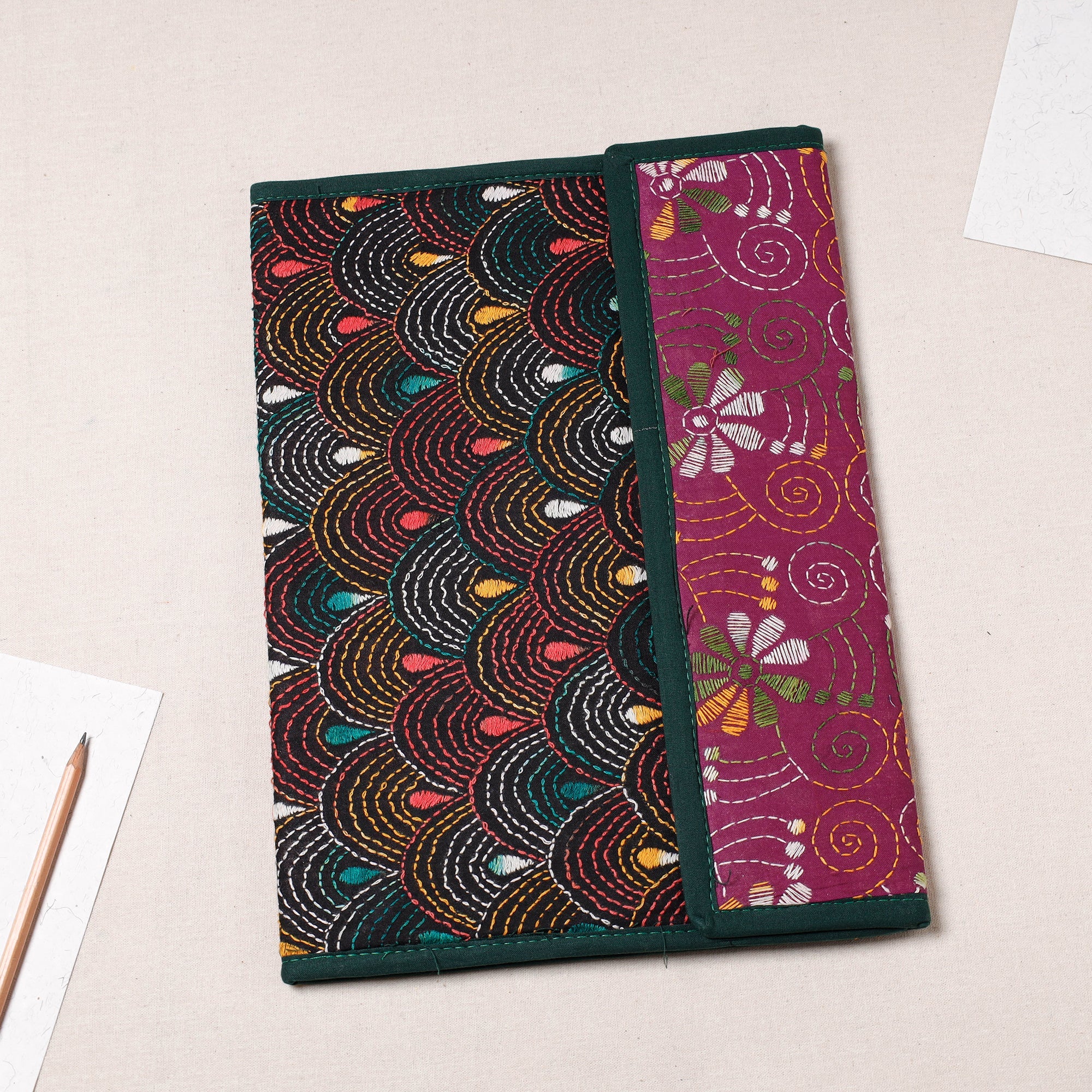 ASALKAAR Bengal Kantha Work Handcrafted File Folder