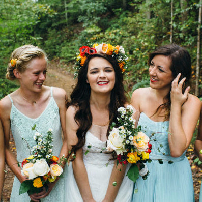fiftyflowers.com Multicolored Boho Wedding