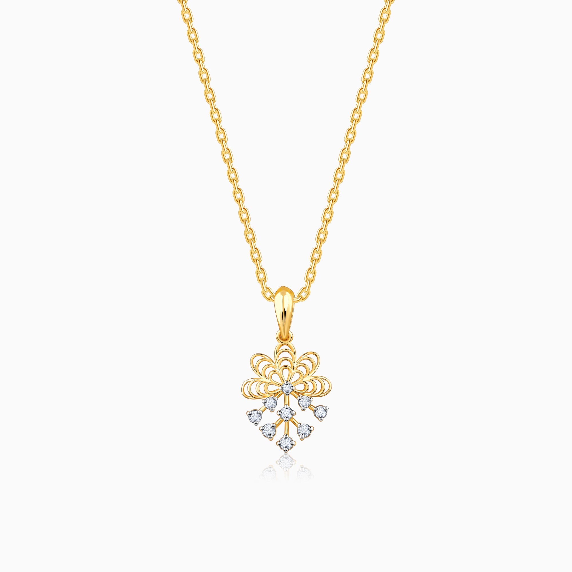 GIVA Jewellery Gold Marigold Diamond Pendant